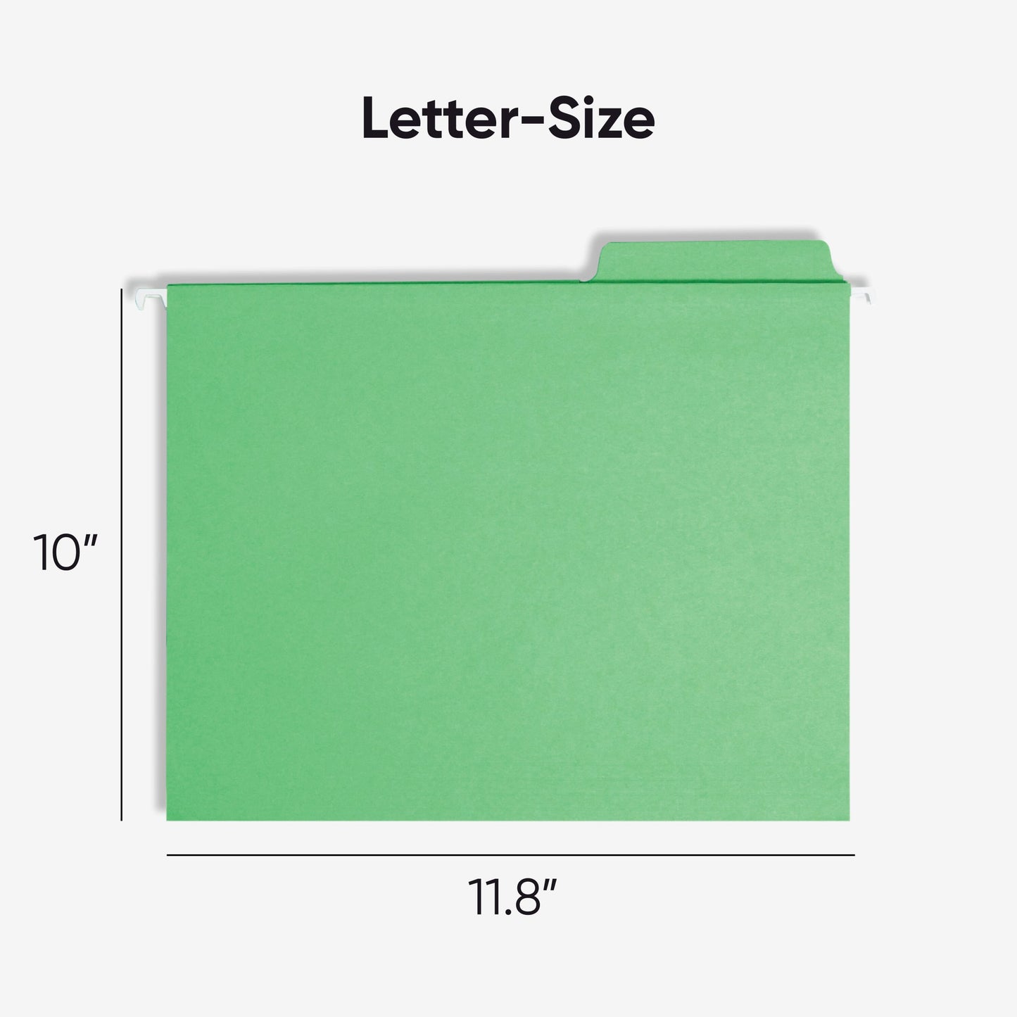 FasTab® Hanging File Folders, 1/3-Cut Tab, Green Color, Letter Size, Set of 20, 086486640985