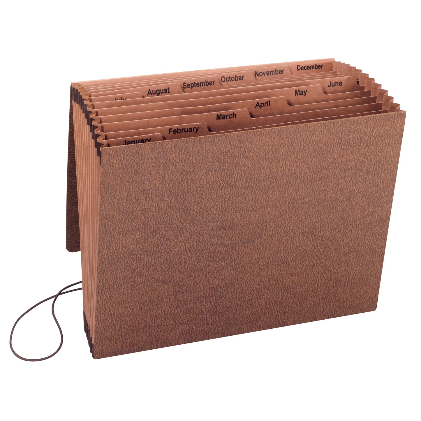 TUFF® Expanding Files with Flap and Elastic Cord, 12 Pocket, 11 Divider, Brown Color, Letter Size, Set of 1, 086486703888