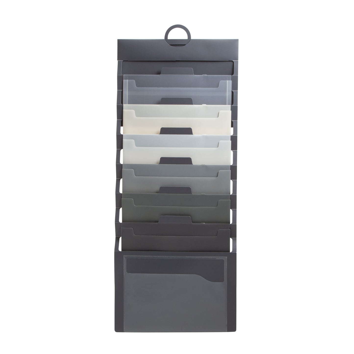 Cascading Wall Organizers, 6 Pockets, Gray Color, Letter Size, Set of 1, 086486920612