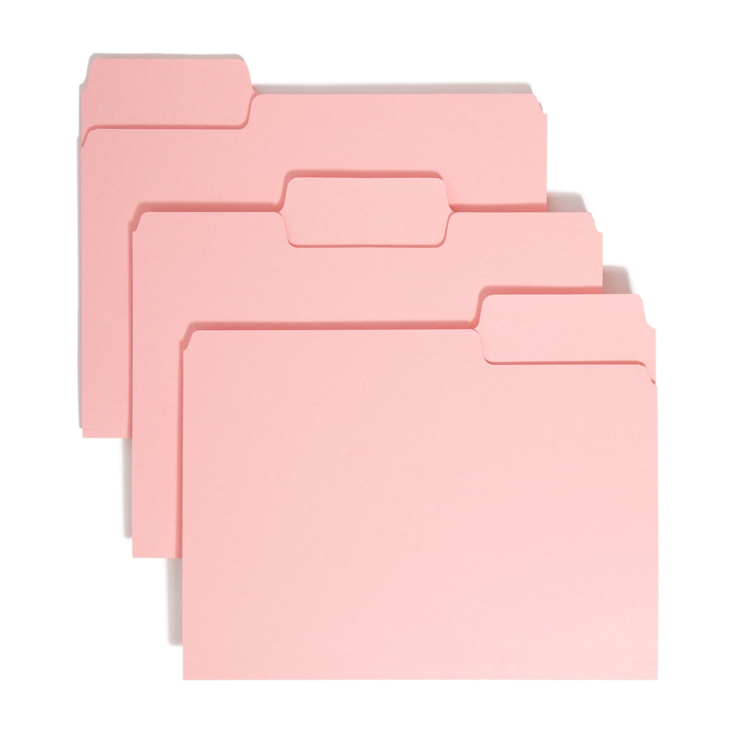 Standard File Folders, 1/3-Cut Tab, Pink Color, Letter Size, Set of 100, 086486126434