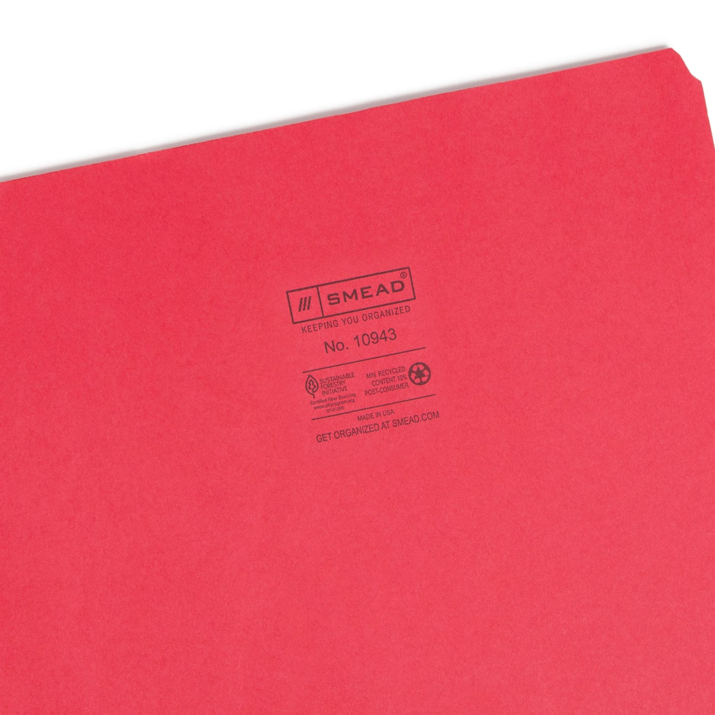 Standard File Folders, Straight-Cut Tab, Red Color, Letter Size, Set of 100, 086486109437