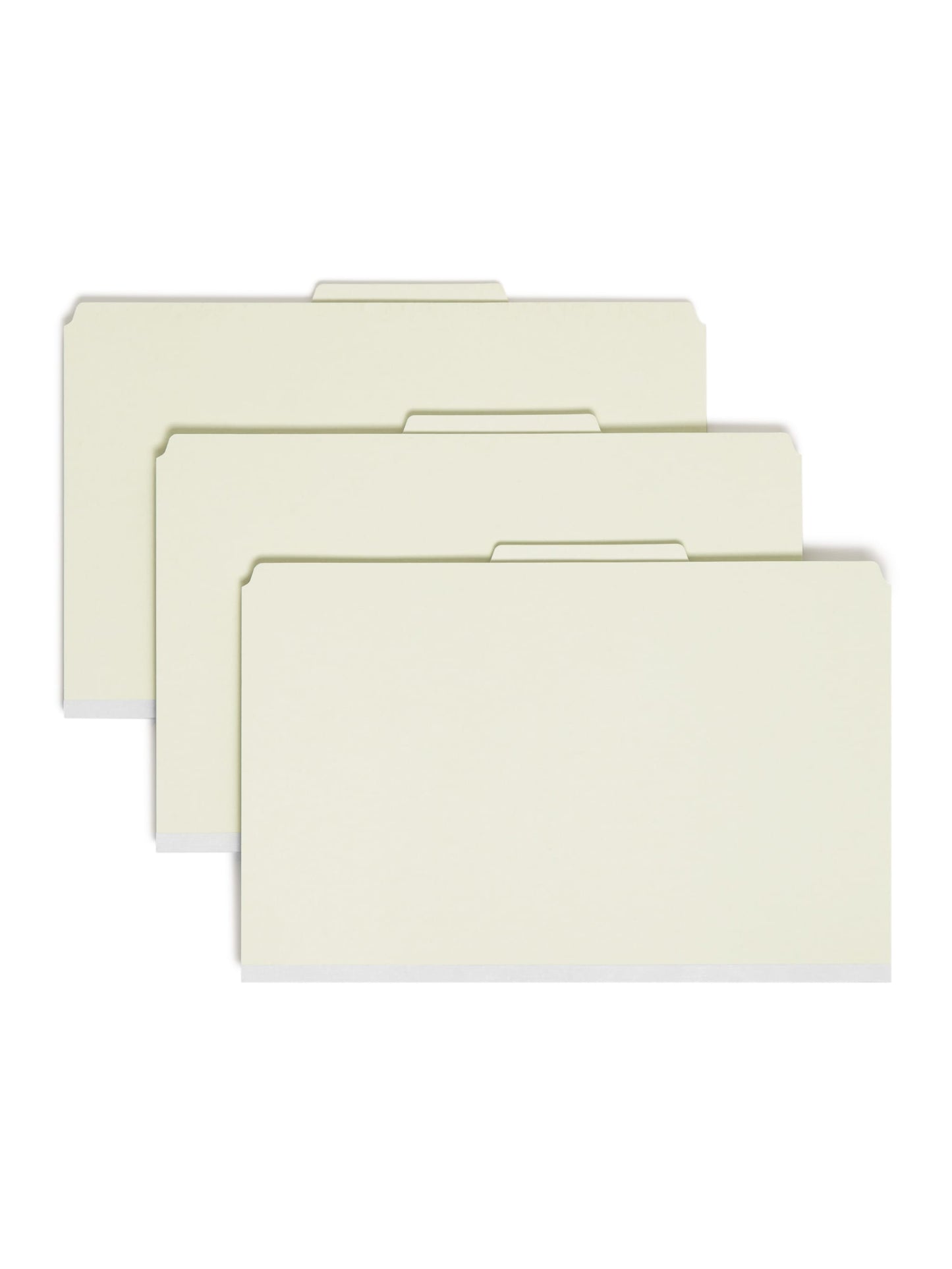 SafeSHIELD® Pressboard Classification File Folders, 1 Divider, 2 inch Expansion, Gray/Green Color, Legal Size,