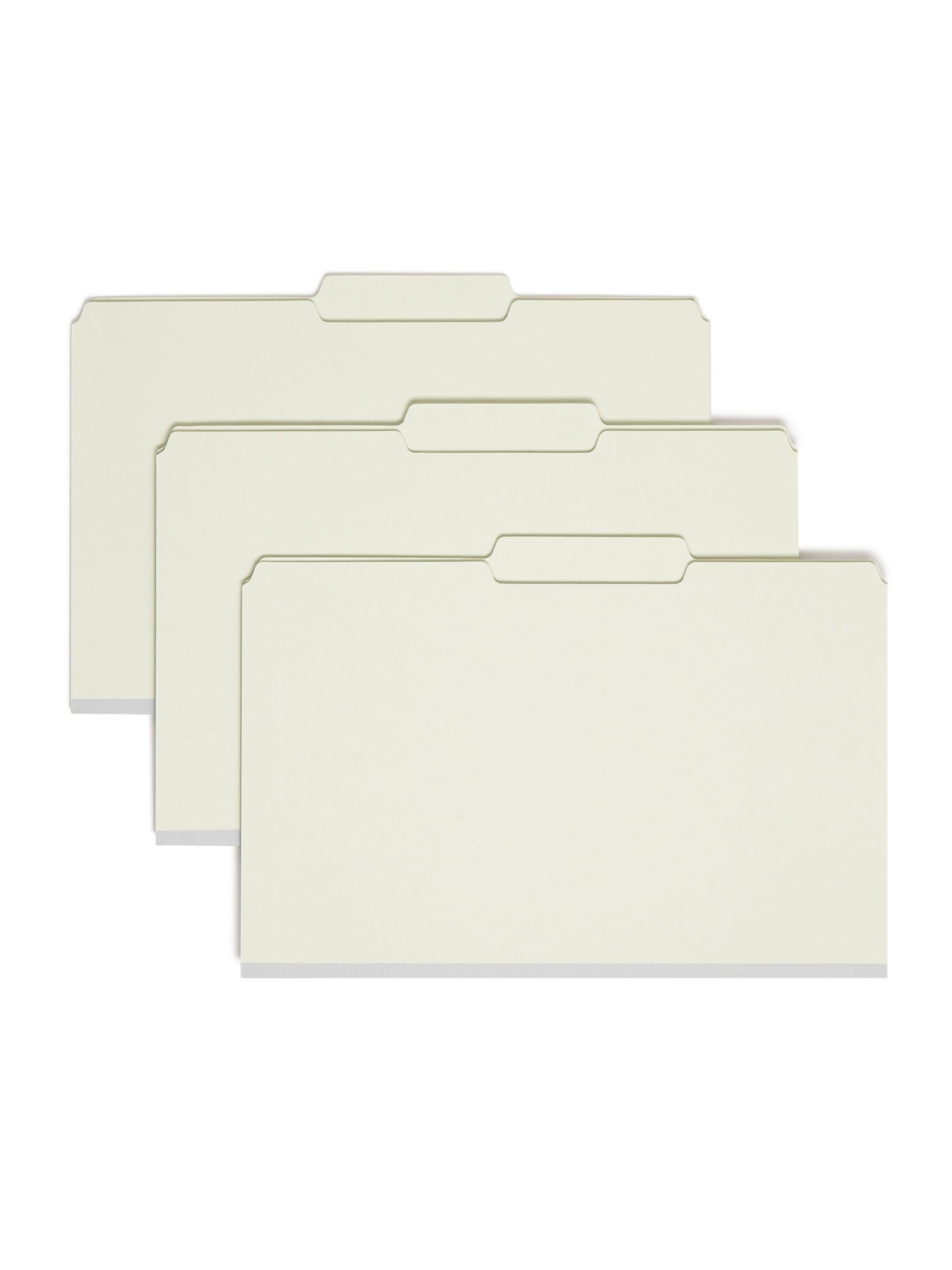 SafeSHIELD® Pressboard Fastener File Folders, 2/5-Cut Right of Center Tab, Gray/Green Color, Legal Size, Set of 25, 086486199803
