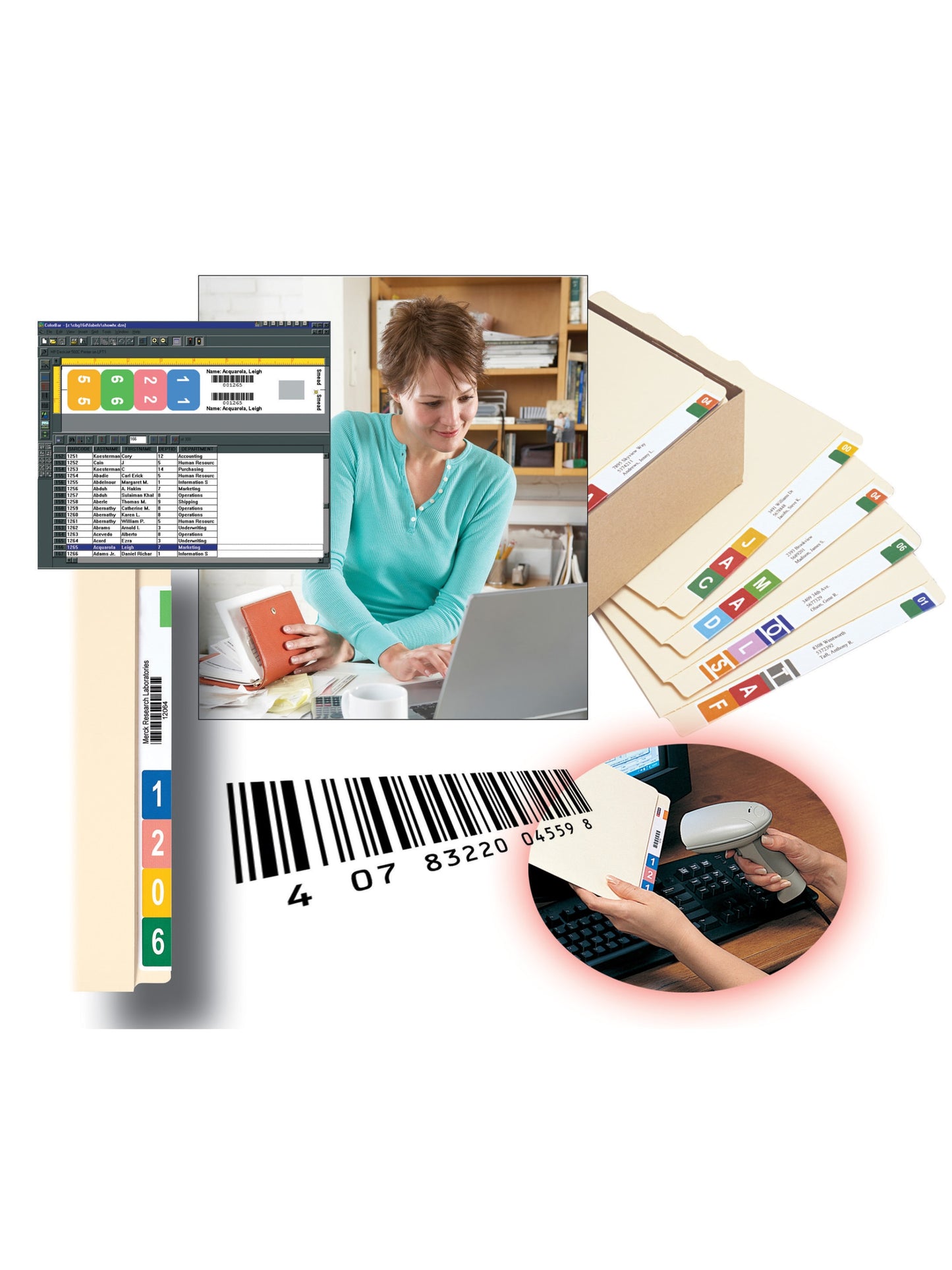ColorBar®  Inkjet Labels, White Color, 1-7/16” X 8” Size, Set of 1008, 086486024839