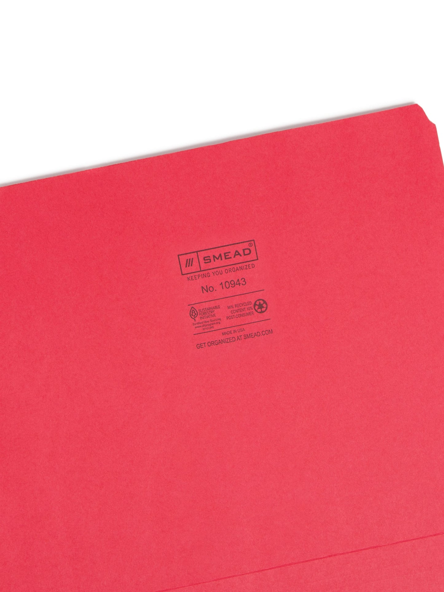 Standard File Folders, Straight-Cut Tab, Red Color, Letter Size, Set of 100, 086486109437