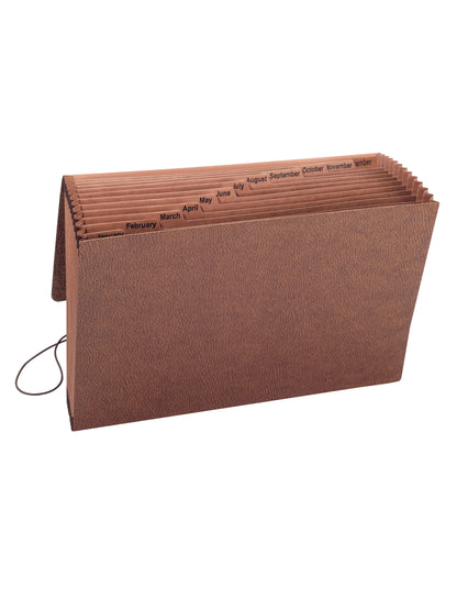TUFF® Expanding Files with Flap and Elastic Cord, 12 Pocket, 11 Divider, Brown Color, Legal Size, Set of 1, 086486703901