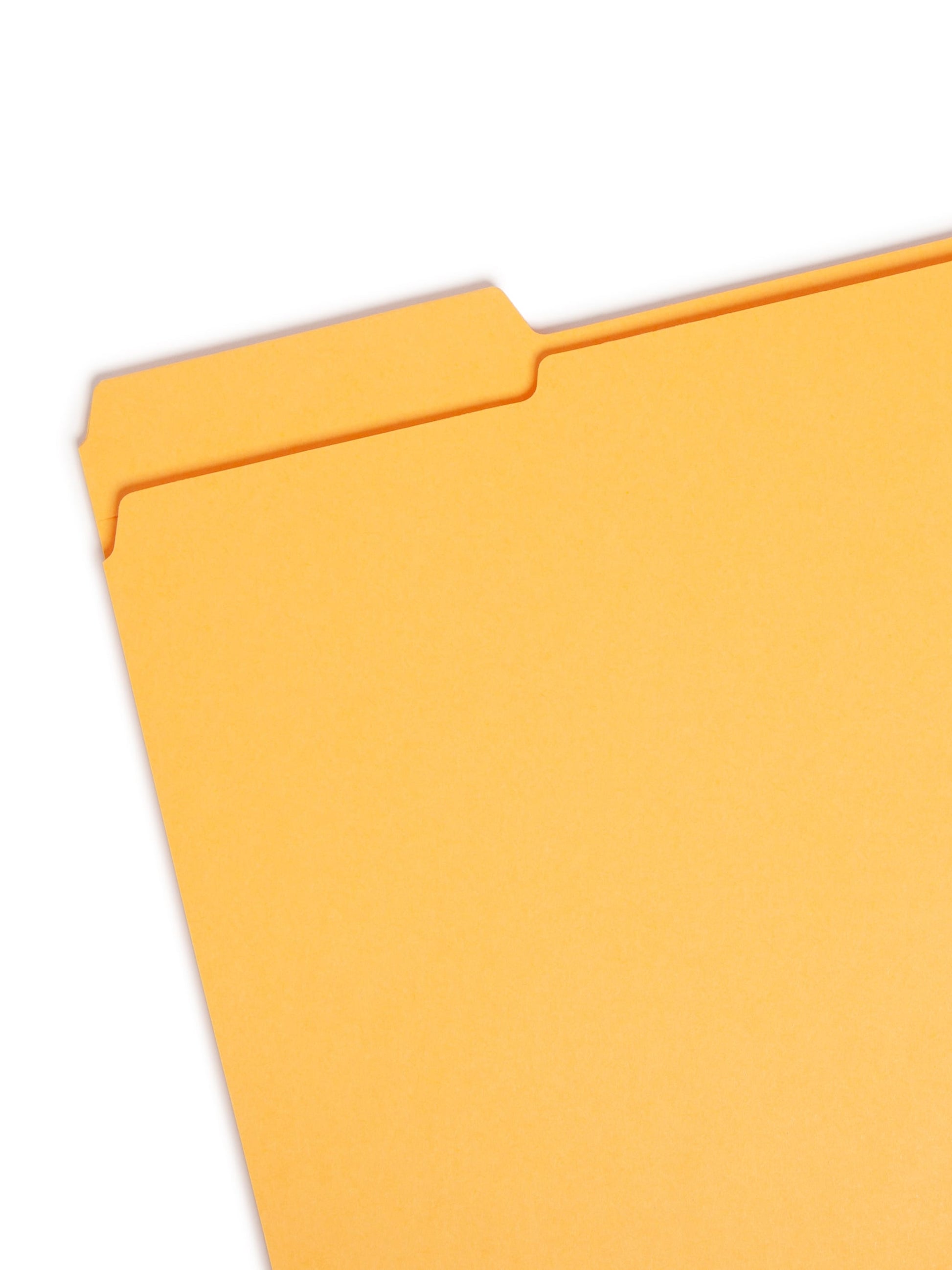 Reinforced Tab File Folders, 1/3-Cut Tab, Gold Color, Letter Size, Set of 100, 086486122344