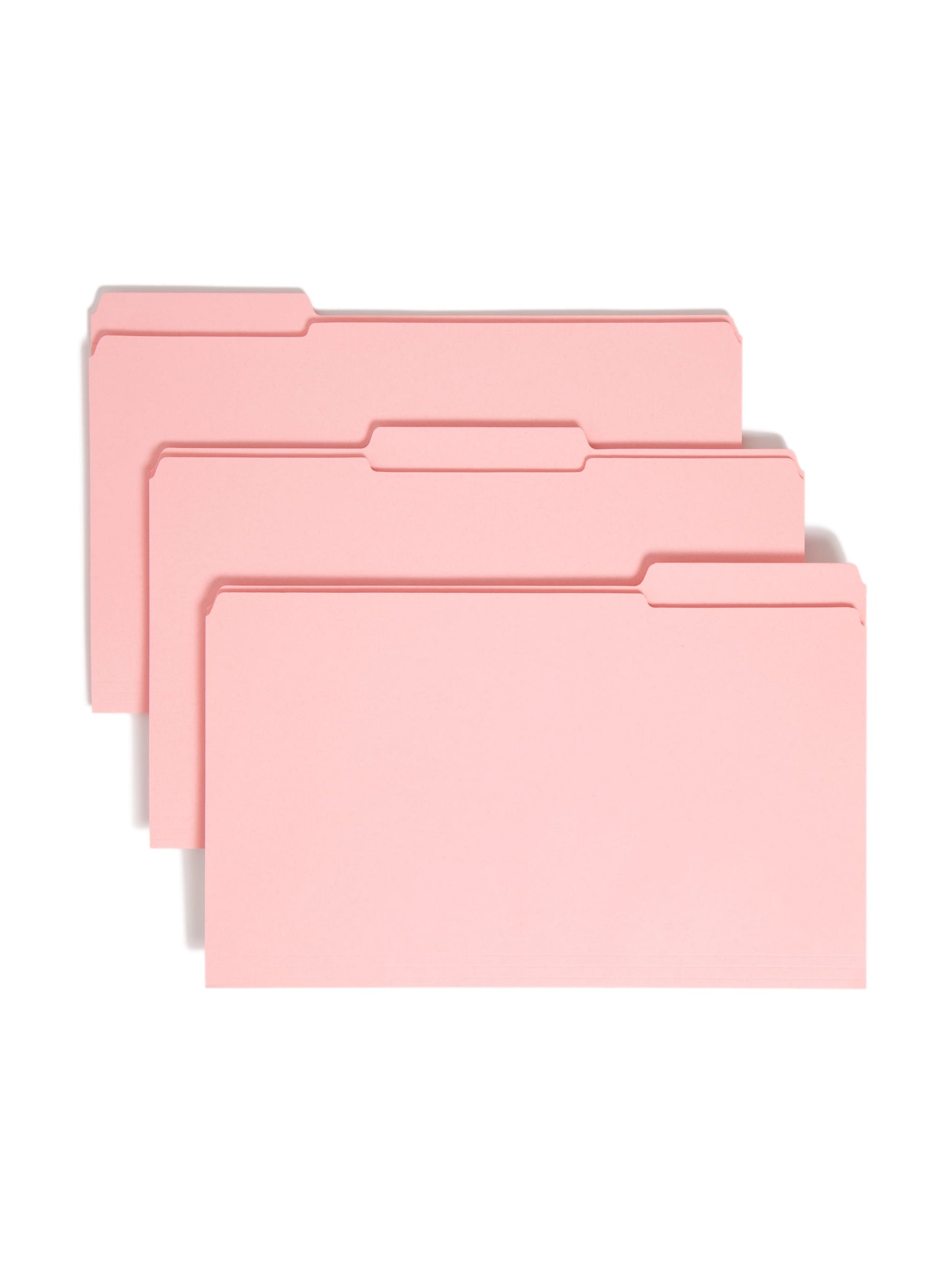 Reinforced Tab File Folders, 1/3-Cut Tab, Pink Color, Legal Size, Set of 100, 086486176347