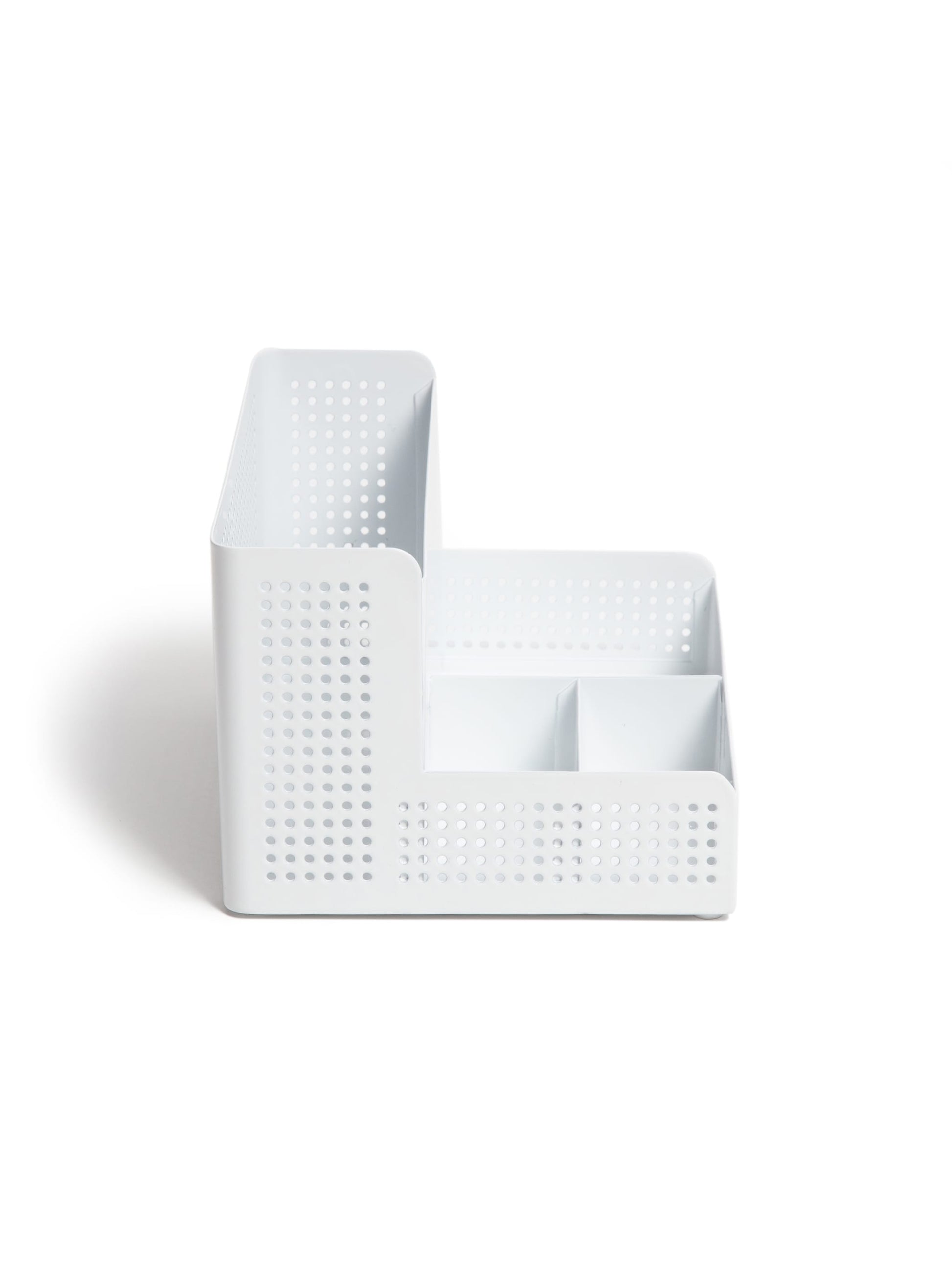 Perf Metal Pencil Cup, Modern Perforated, White, White, Set of 1, 843463157177