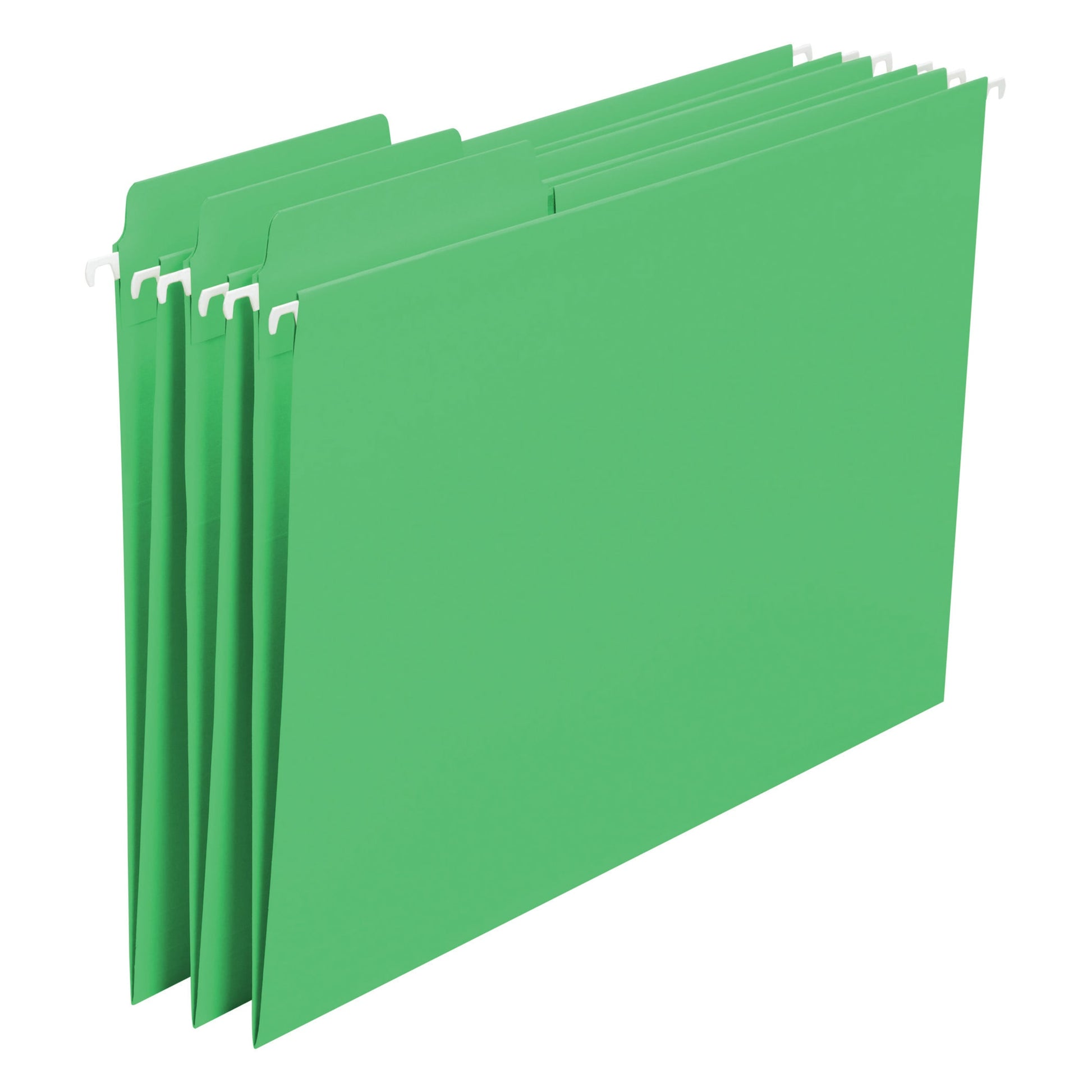 FasTab® Hanging File Folders, 1/3-Cut Tab, Green Color, Letter Size, Set of 20, 086486640985