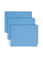 Shelf-Master® Reinforced Tab End Tab File Folders, Straight-Cut Tab, Blue Color, Letter Size, Set of 100, 086486250108