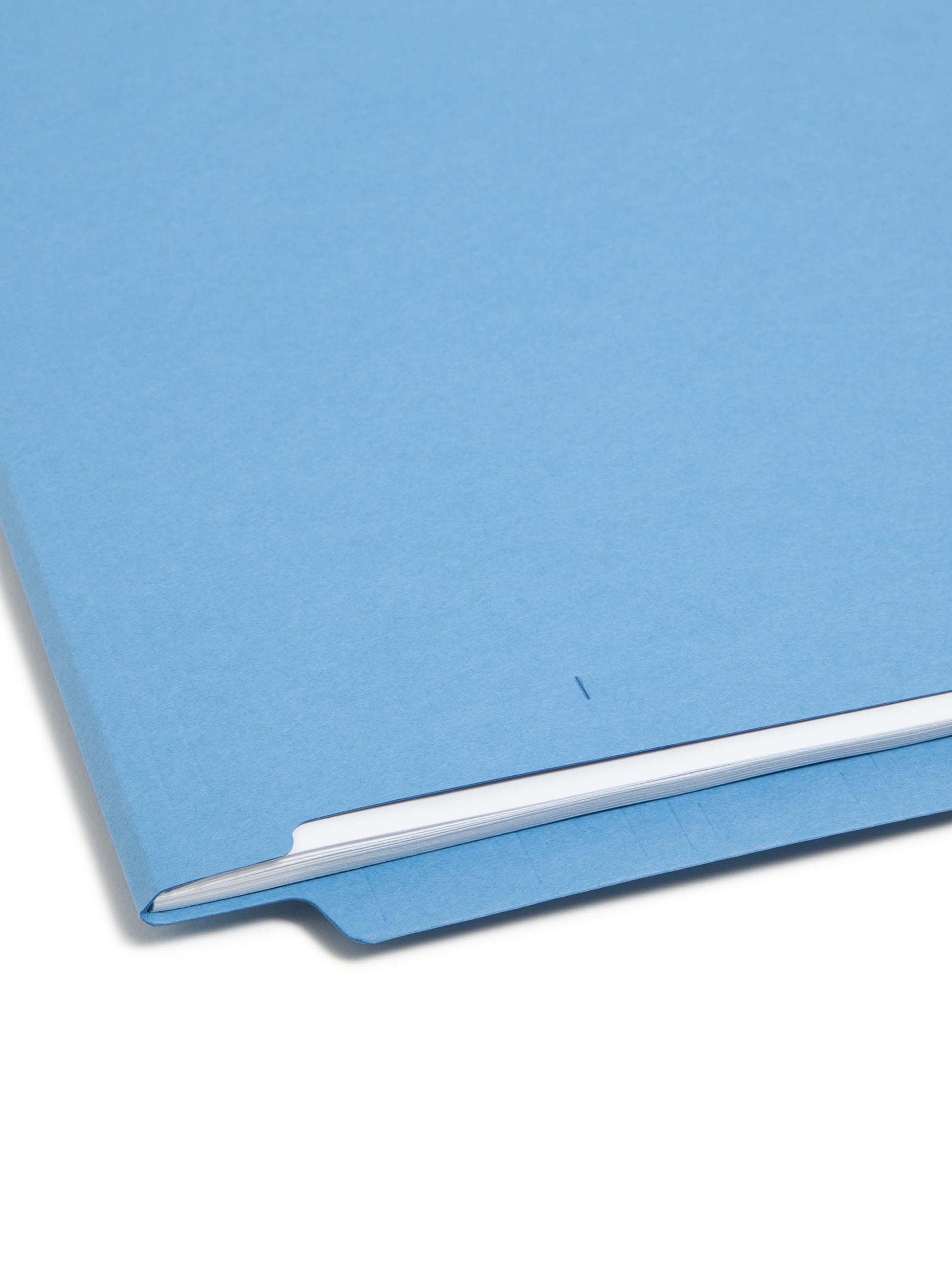 Shelf-Master® Reinforced Tab End Tab File Folders, Straight-Cut Tab, Blue Color, Letter Size, Set of 100, 086486250108