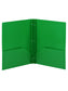 Poly Two-Pocket Folders with Fasteners, Green Color, Letter Size, Set of 1, 086486877329