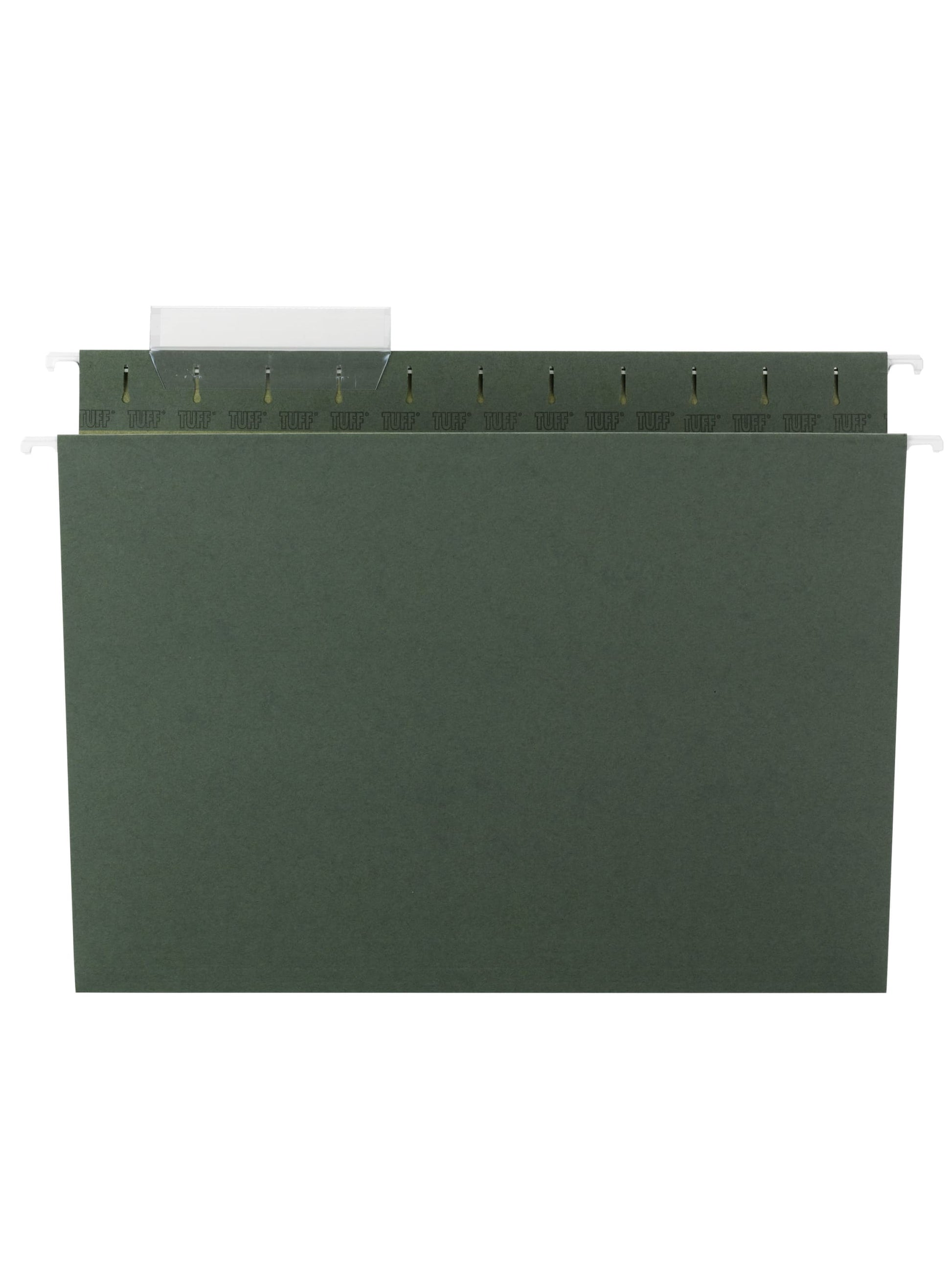 TUFF® Hanging File Folders with Easy Slide® Tabs, Standard Green Color, Letter Size, 