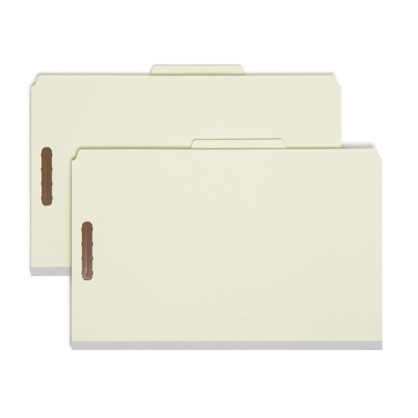 Pressboard Classification File Folders, 2 Dividers, 2 inch Expansion, Gray/Green Color, Legal Size, Set of 10, 30086486190221