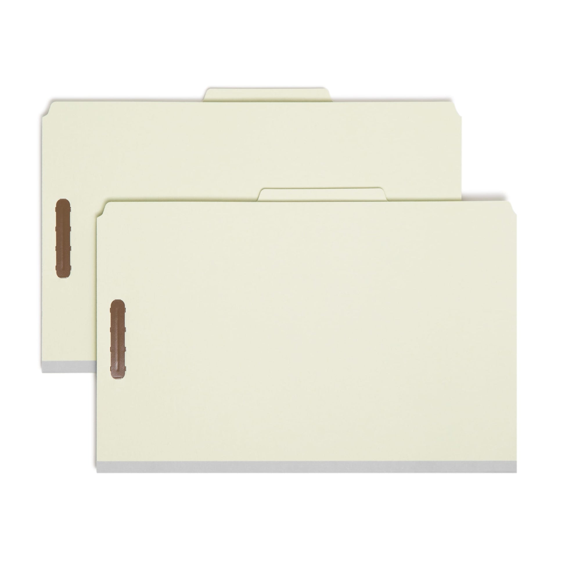 Pressboard Classification File Folders, 2 Dividers, 2 inch Expansion, Gray/Green Color, Legal Size, Set of 10, 30086486190221