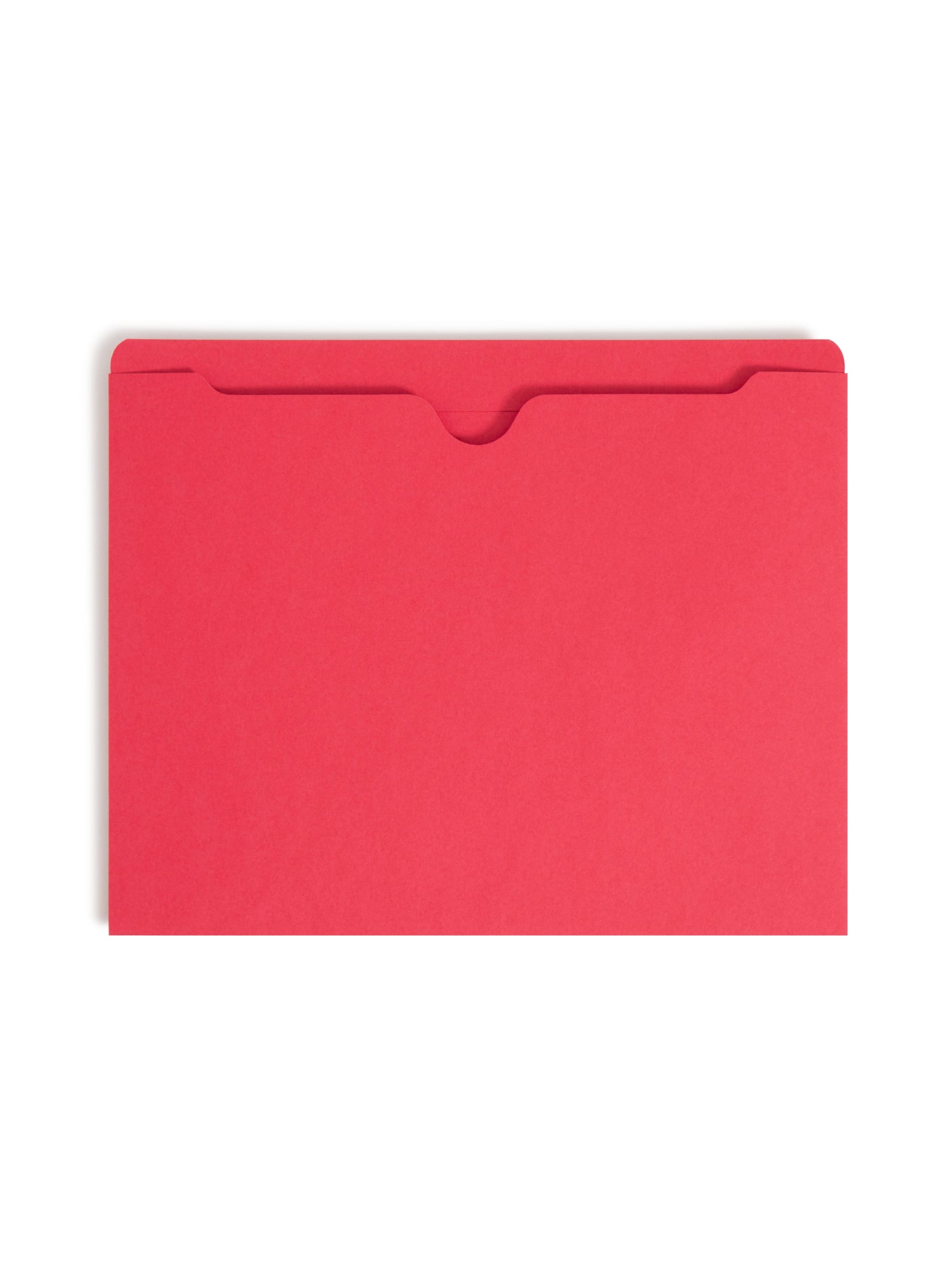 Colored File Jackets, Reinforced Straight-Cut Tab, No Expansion, Red Color, Letter Size, Set of 100, 30086486755093