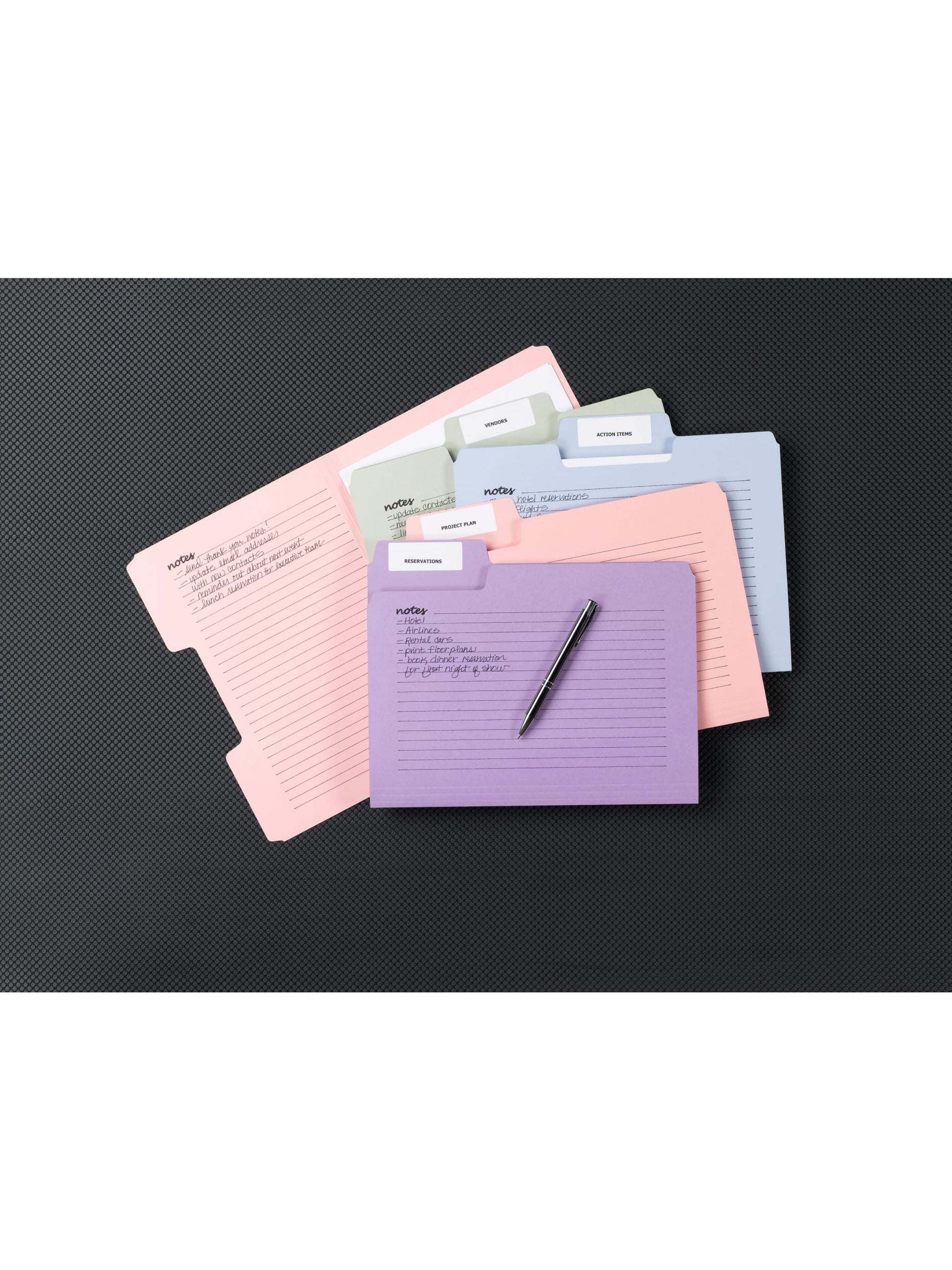 SuperTab® Notes File Folders, 1/3 Cut Tab, Assorted Colors Color, Letter Size, Set of 1, 086486116510