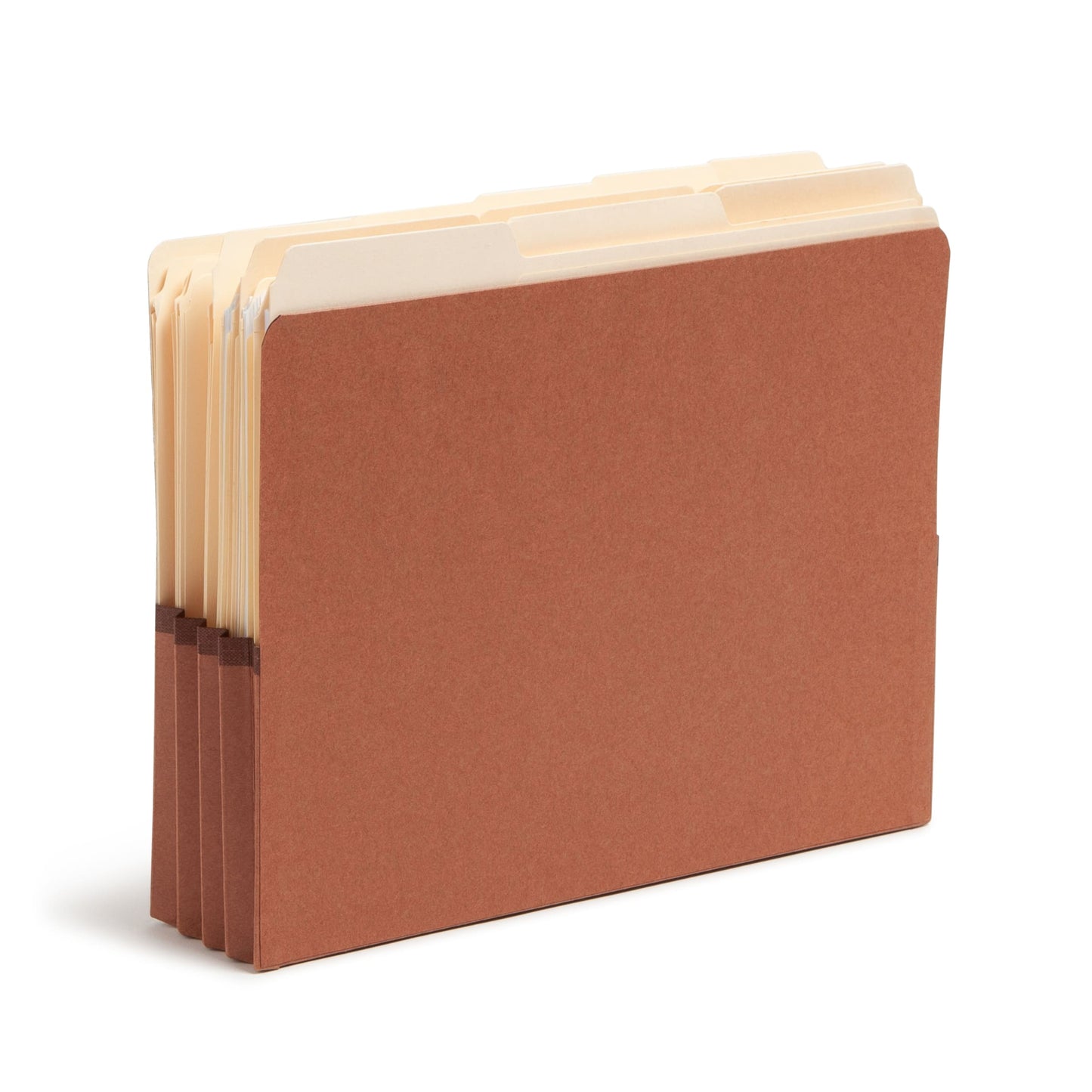 Reinforced End Tab File Pockets, 4 inch High Tab, 3-1/2 inch Expansion, Redrope Color, Letter Size, Set of 10, 30086486736245