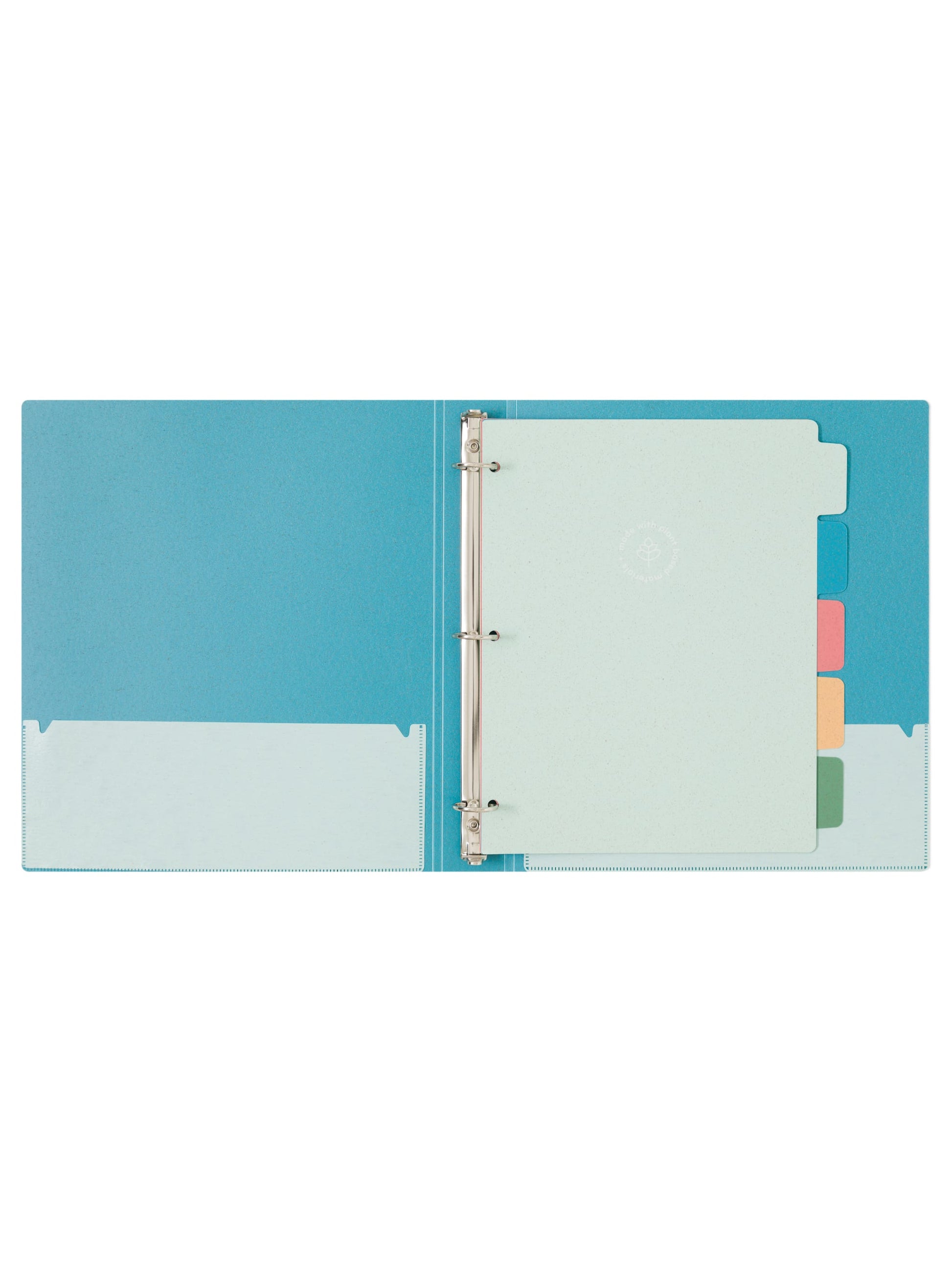 U-Eco Poly Binder with 5 Tab Dividers, U-Eco, 1/5 Cut, 2 Pockets, 5 Dividers, Blue, Blue, Set of 6, 843463165981
