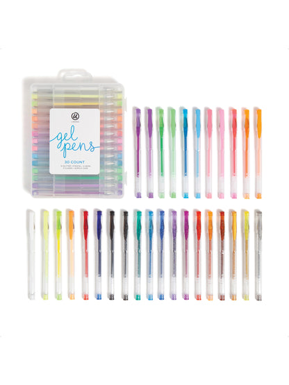 U Brands Gel Pens - Colored Ink, Assorted Colors, 30 CT