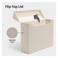 Flip Top Box, Beige Color, 13" X 9.4" X 3.7" Size, Set of 1, 086486702324