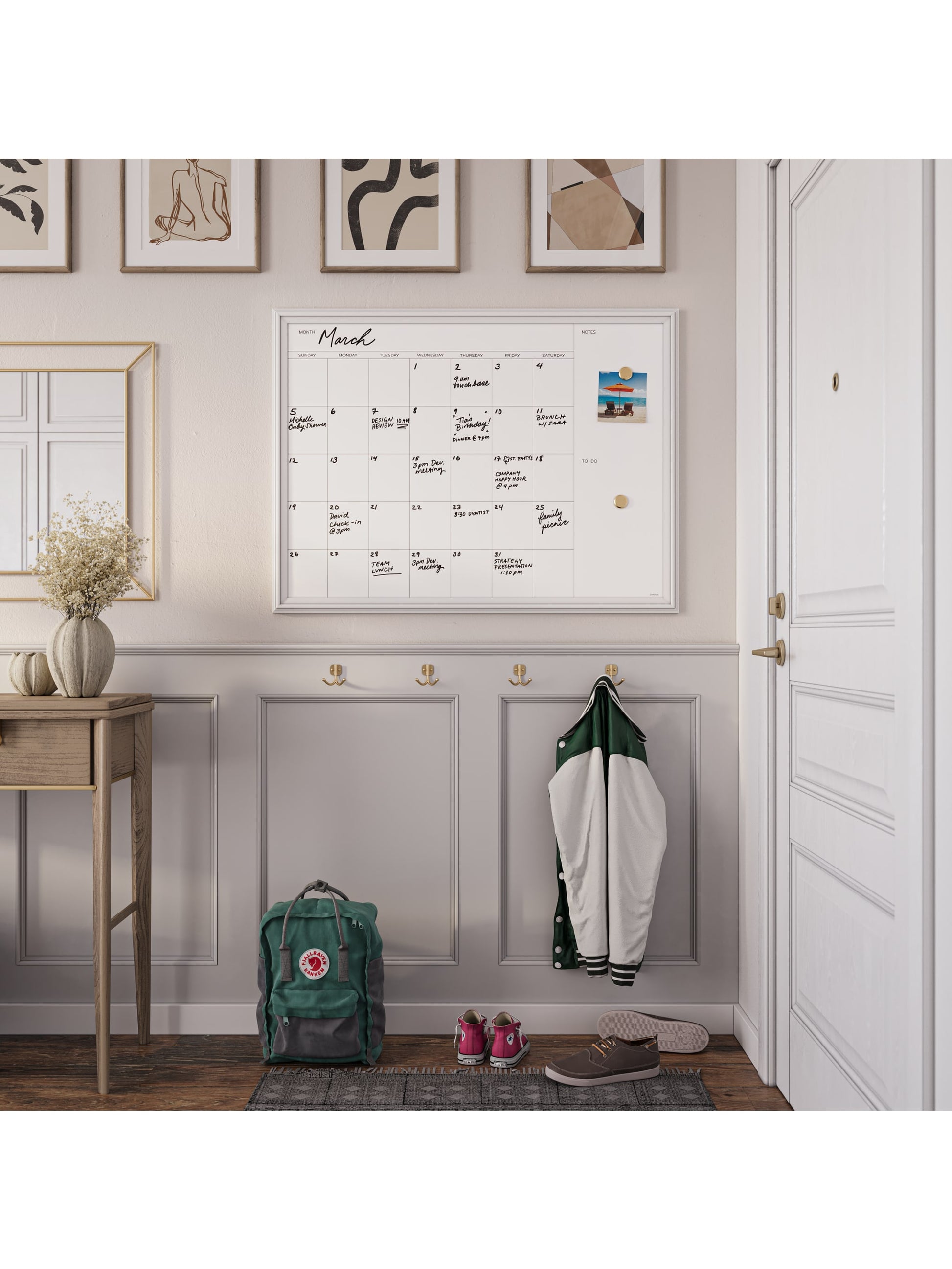 Decor Frame Dry Erase Calendar Board, White, White, 30" x 40", 3 x 4, White, 30" X 40" Size, Set of 1, 817894029181