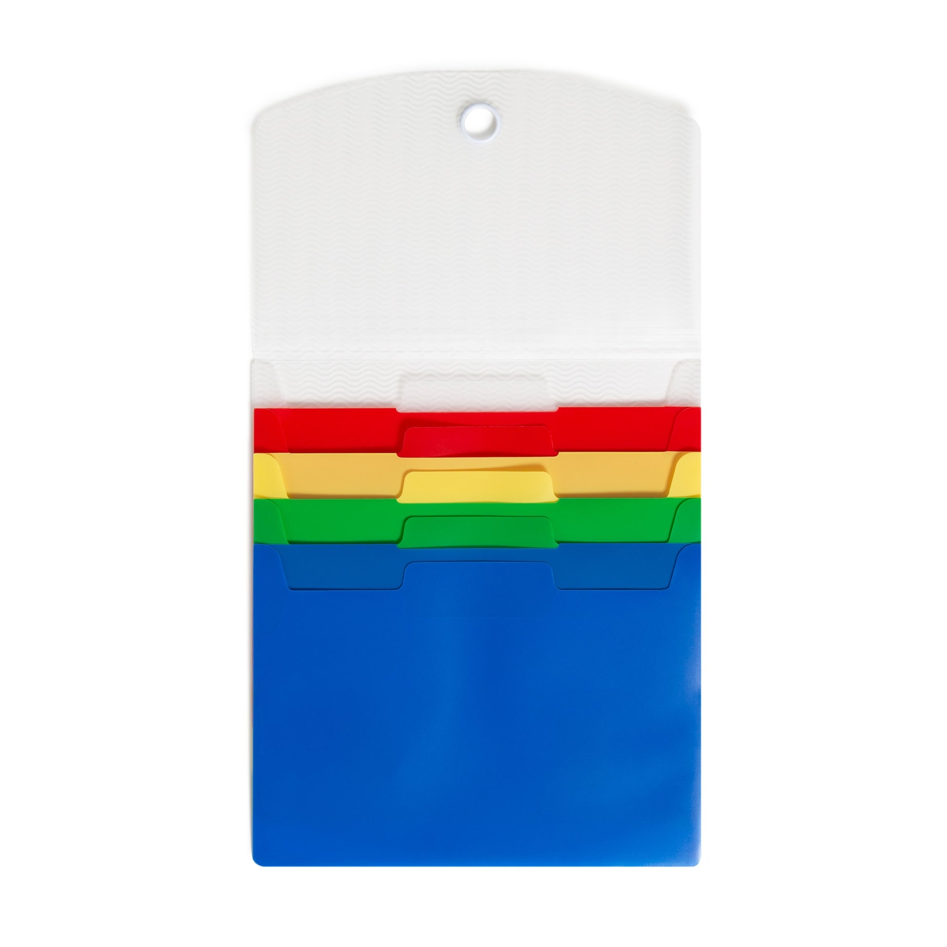 Cascading Wall Organizer, 4 Pockets, 4 Dividers, Assorted Colors Color, Letter Size, 086486920506