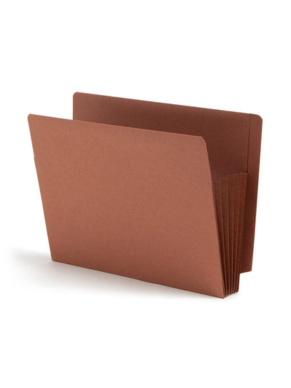 TUFF® Extra-Wide Reinforced End Tab File Pockets, Straight-Cut Tab, 5-1/4 inch Expansion, Redrope Color, Extra Wide Letter Size, Set of 10, 30086486737907
