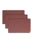 SafeSHIELD® Pressboard End Tab Classification File Folders, Straight-Cut Tab, 2 inch Expansion, 2 Divider, Red Color, Legal Size, Set of 10, 30086486298606