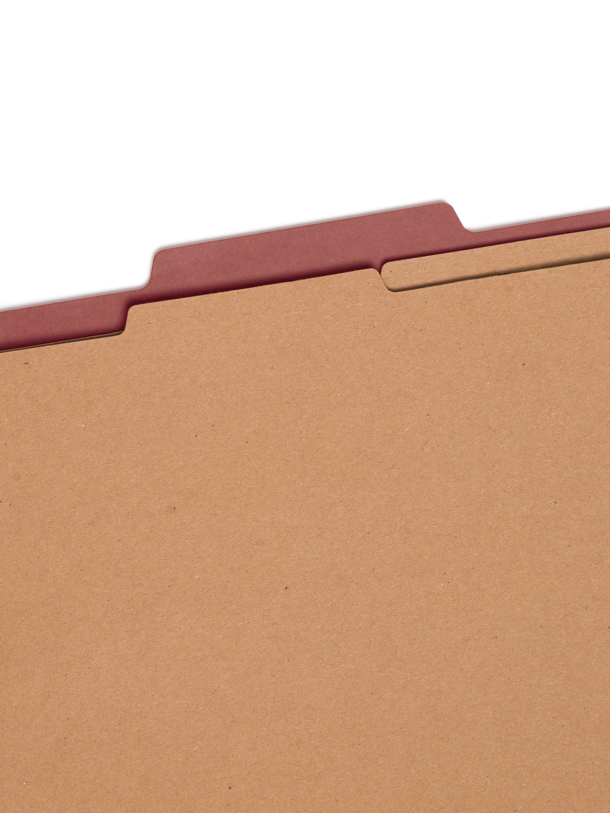 SafeSHIELD® Pressboard Classification File Folders, 2 Dividers, 2 inch Expansion, 2/5-Cut Tab, Red Color, Legal Size, 