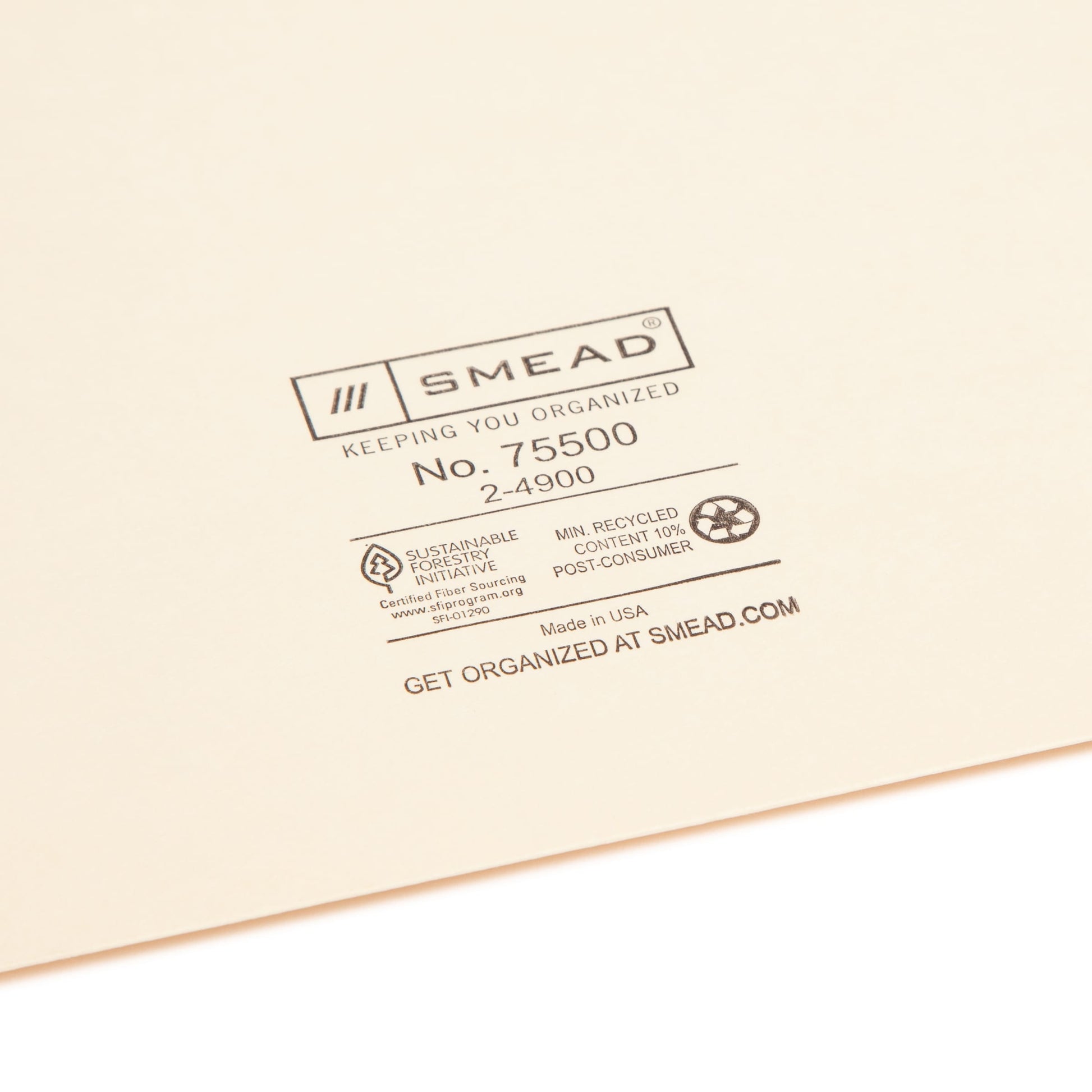 File Jackets, Flat-No Expansion, Straight-Cut Reinforced Tab, Manila Color, Letter Size, Set of 100, 30086486755000