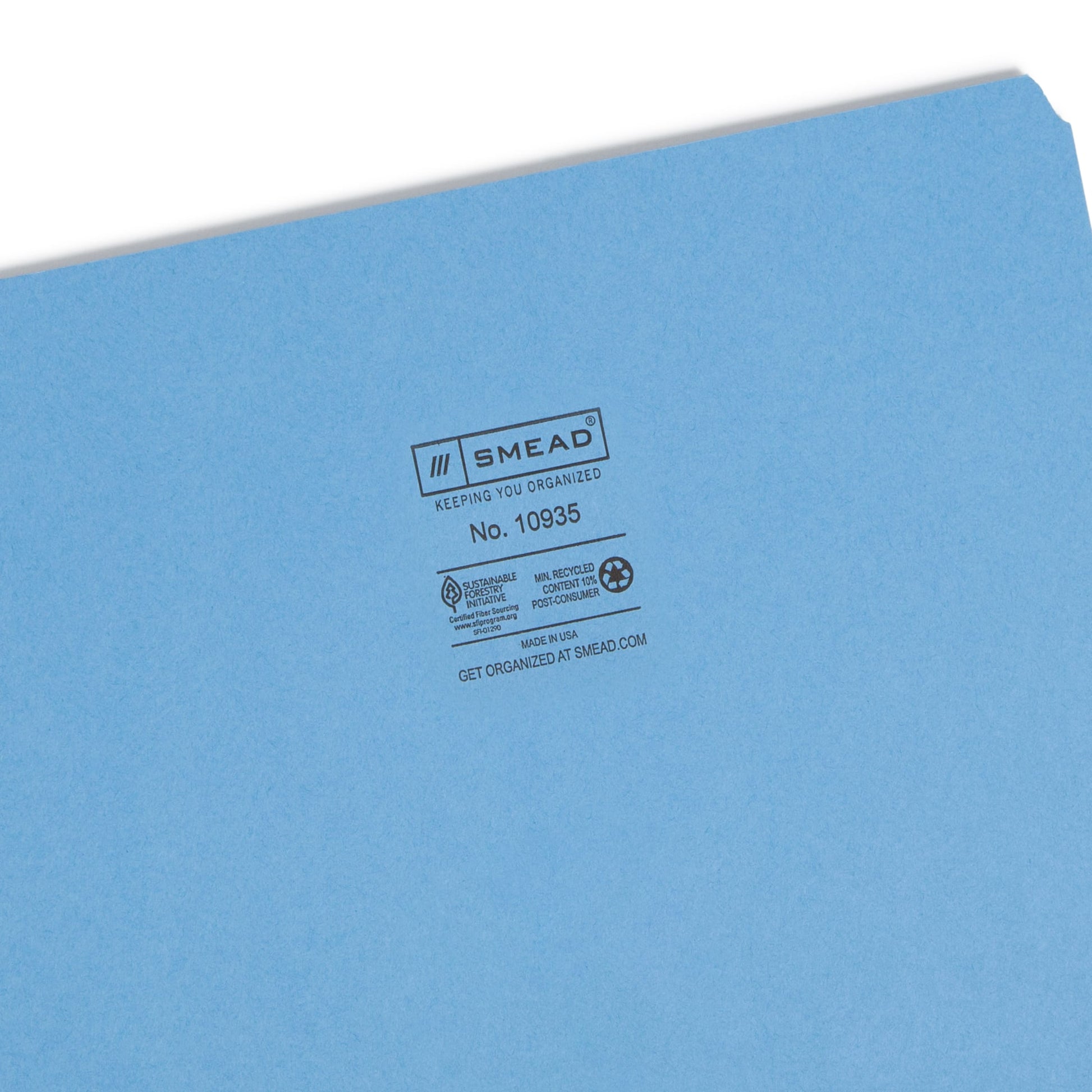 Standard File Folders, Straight-Cut Tab, Blue Color, Letter Size, Set of 100, 086486109352