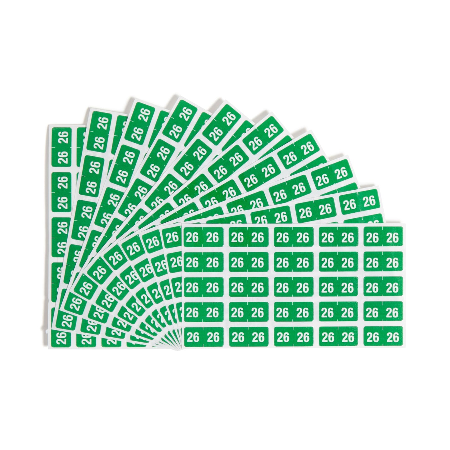 ETS Color-Coded Year Labels - Sheets, Green Color, 1" X 1/2" Size, Set of 250, 086486679268
