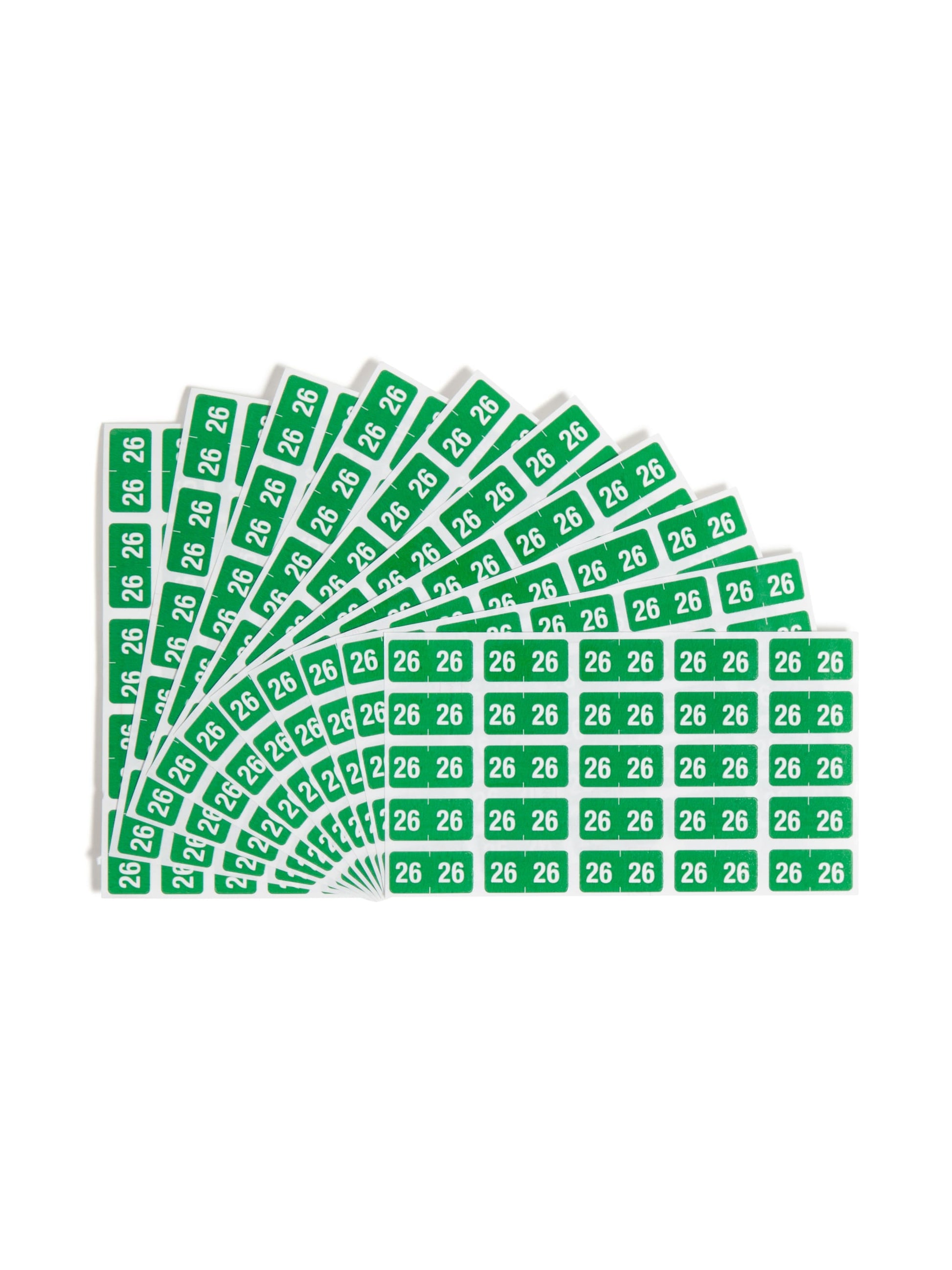 ETS Color-Coded Year Labels - Sheets, Green Color, 1" X 1/2" Size, Set of 250, 086486679268