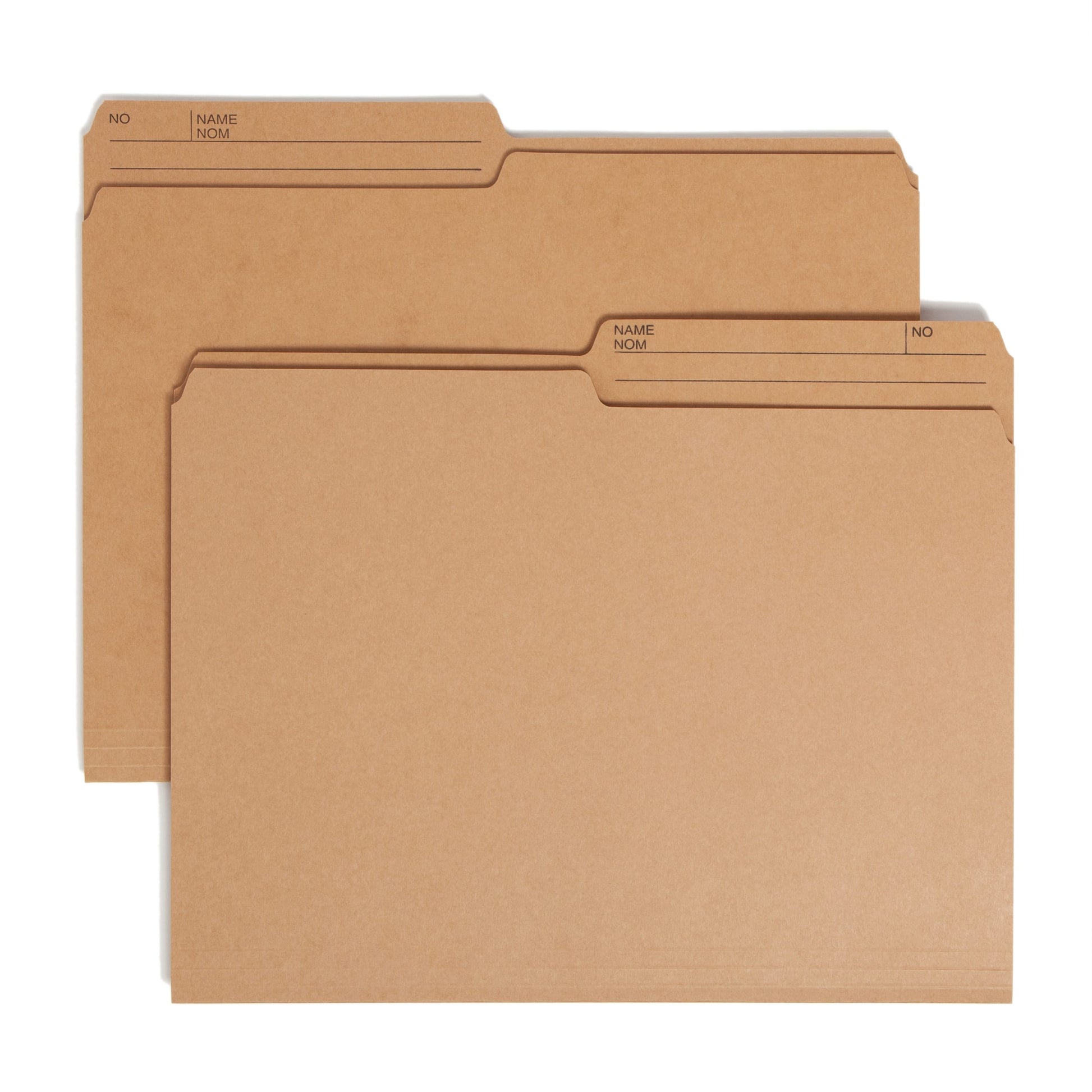 Reversible Printed Tab File Folders, 1/2-Cut Tab, 10 1/2 pt., Beige Color, Letter Size, Set of 100, 086486103404