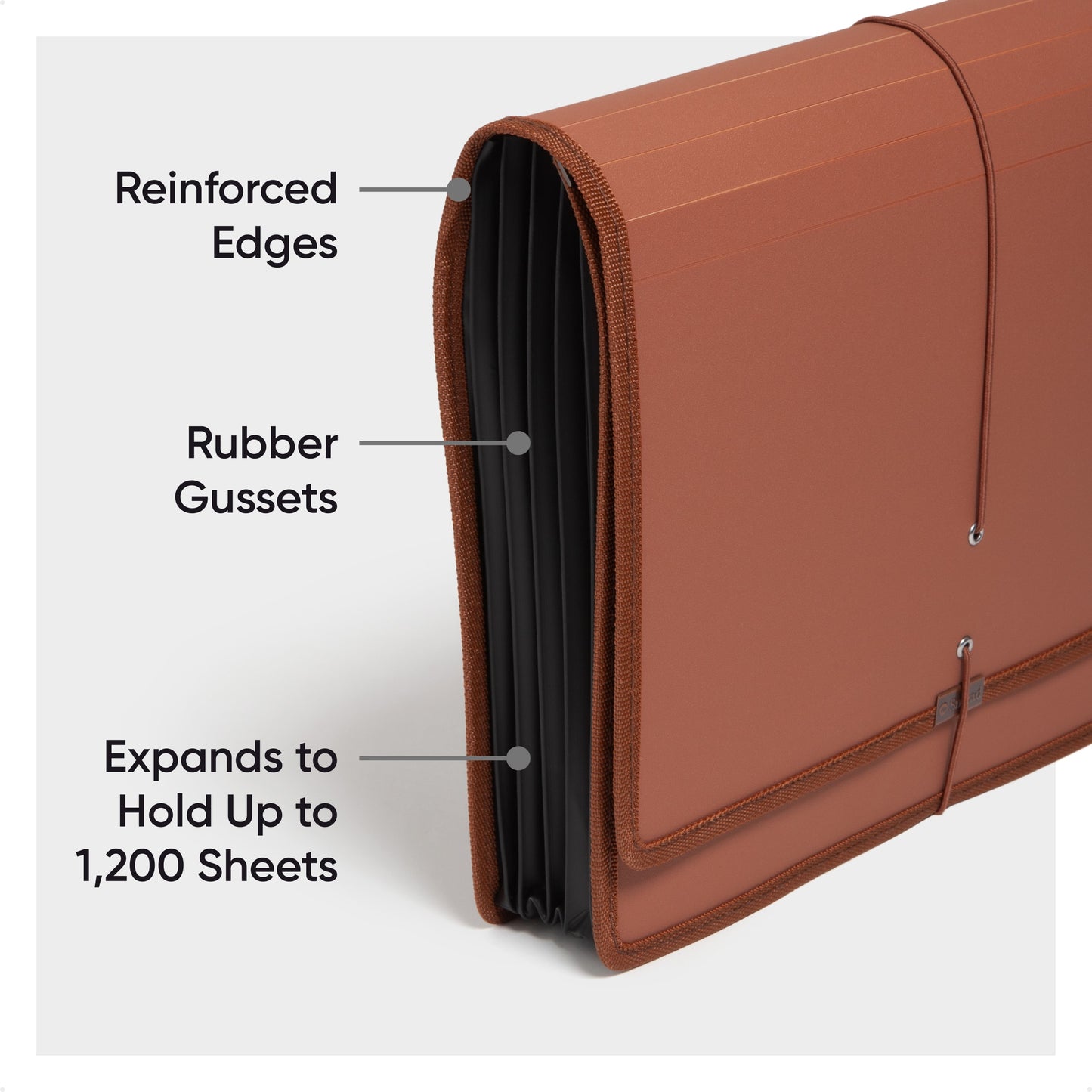 TUFF® Expanding Wallets, 5-1/4-Inch Expansion, Redrope Color, Letter Size, Set of 1, 086486737883