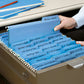 FasTab® Hanging File Folders, 1/3-Cut Tab, Blue Color, Letter Size, Set of 20, 086486640992