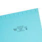 Standard Hanging File Folders with 1/5-Cut Tabs, Aqua Color, Letter Size, Set of 25, 086486640589