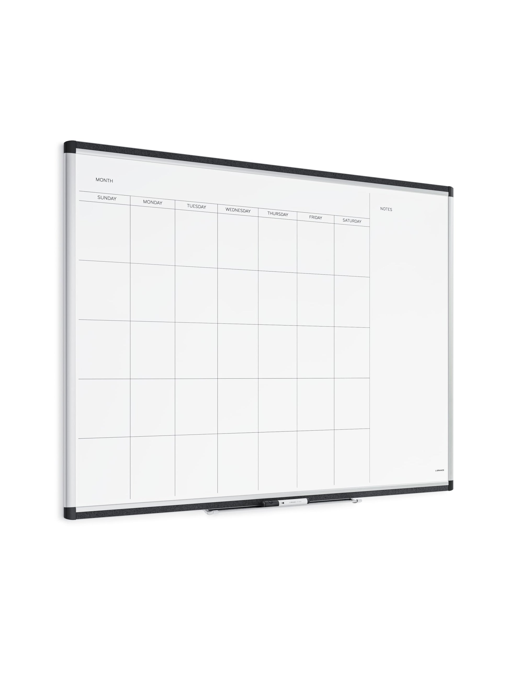 Aluminum PinIt Frame Dry Erase Calendar Board, Pinit Frame, Silver, White, 47" x 35", 4 x 3, White, 47" X 35" Size, Set of 1, 817894029037