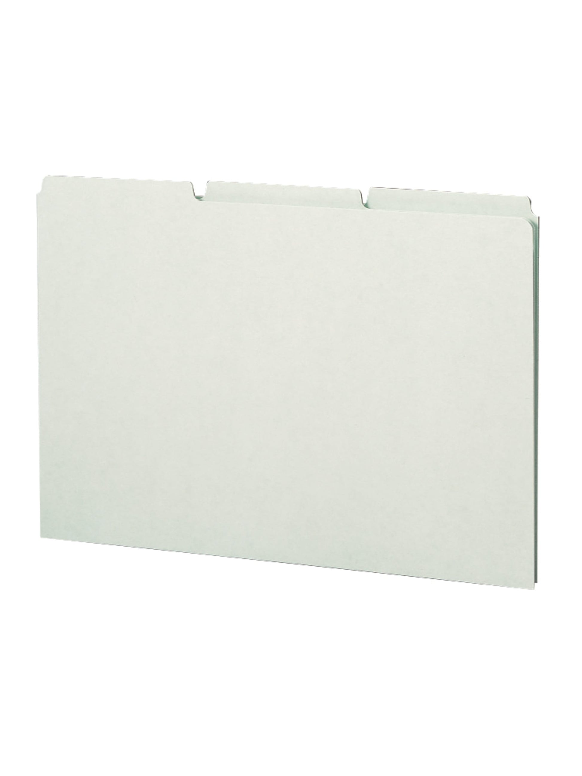 Heavyweight Filing Guides with Blank Tabs, Gray/Green Color, Legal Size, Set of 50, 086486523349
