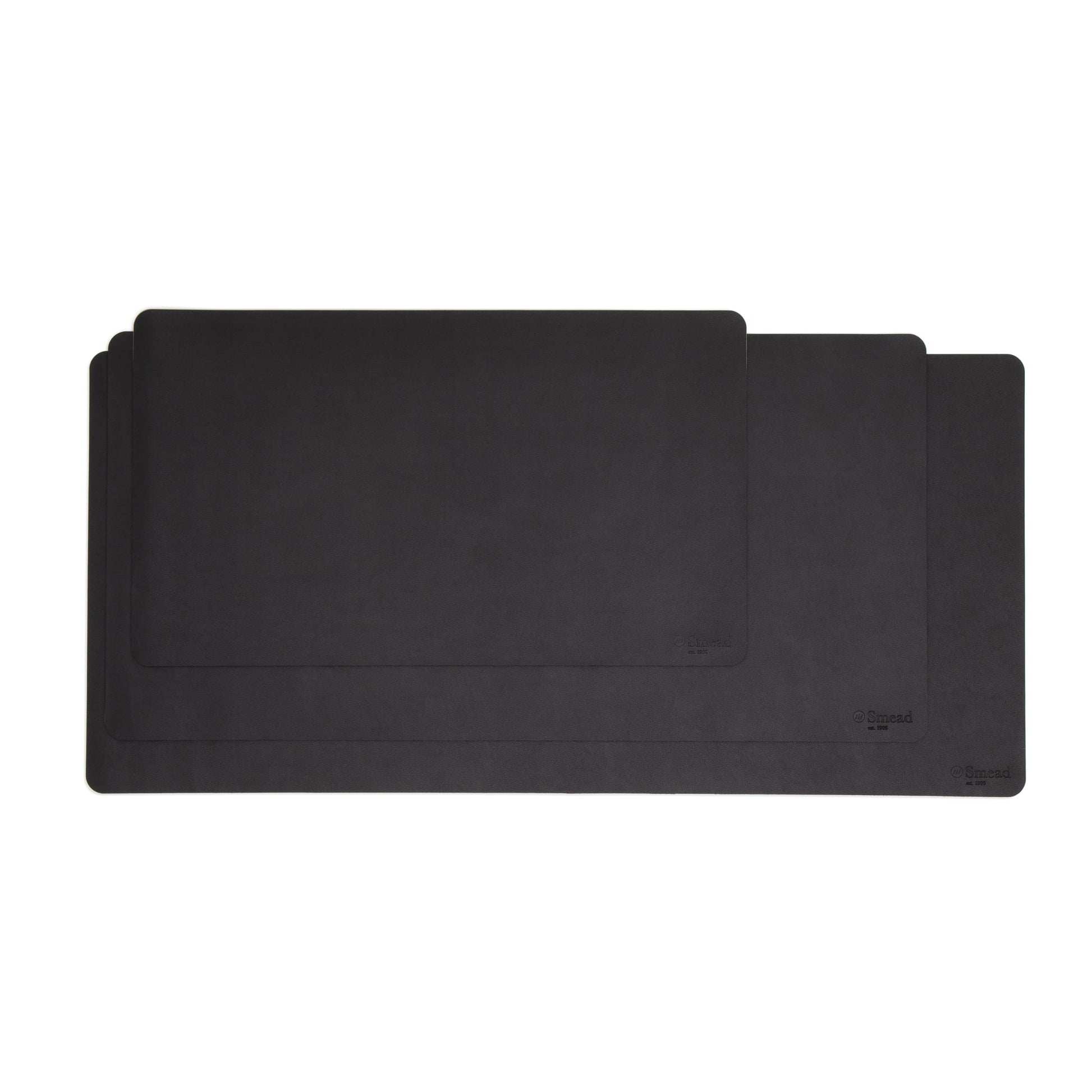 Vegan Leather Desk Pad, Charcoal Color, 36"X17" Size, Set of 1, 086486648288
