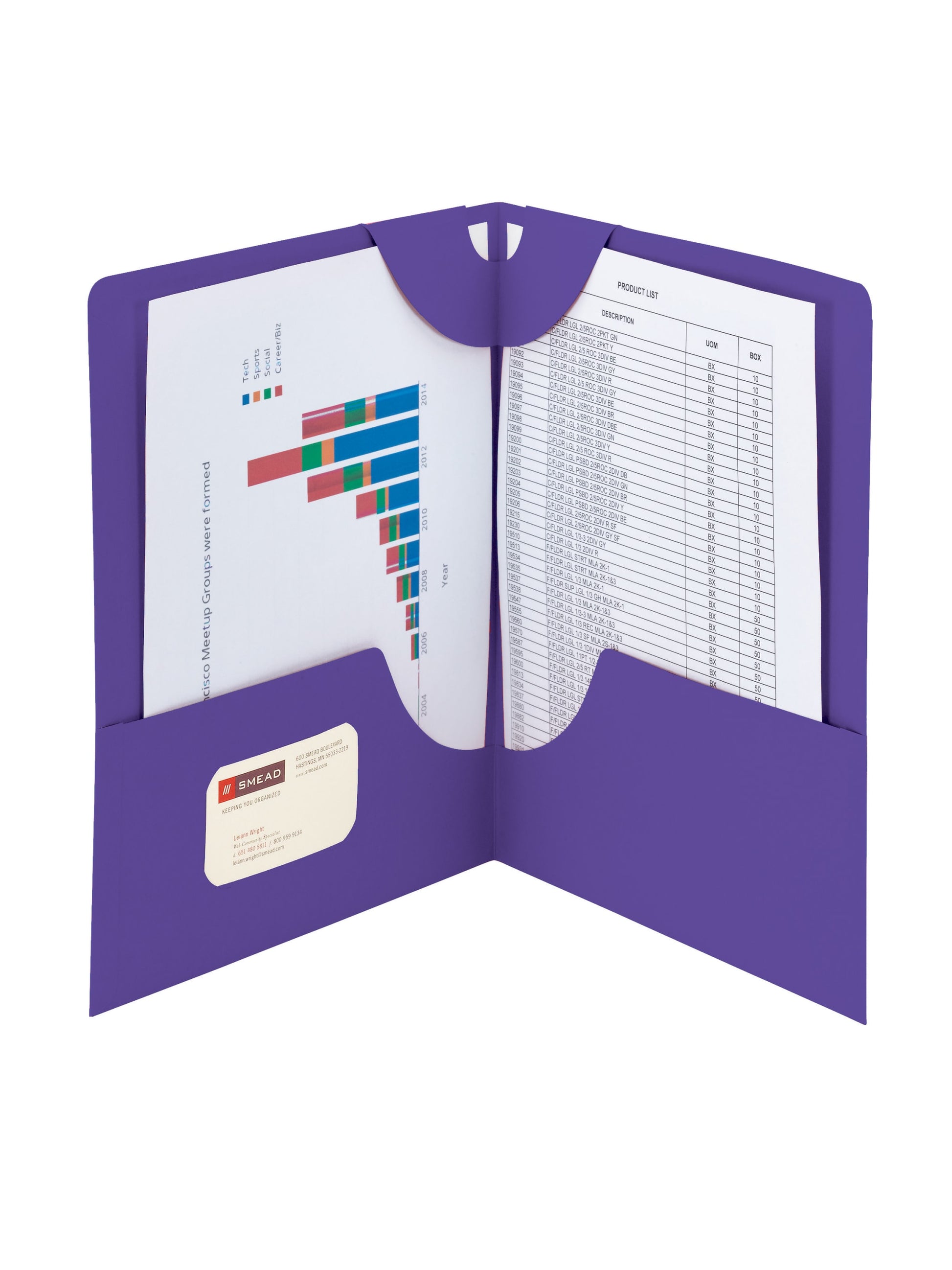 Lockit® Two-Pocket Folders, Purple Color, Letter Size, Set of 25, 30086486879430