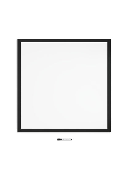 U Brands Black Wood-Style Frame Magnetic Dry Erase Board, 36" x 36" (Actual Size 35" x 35")