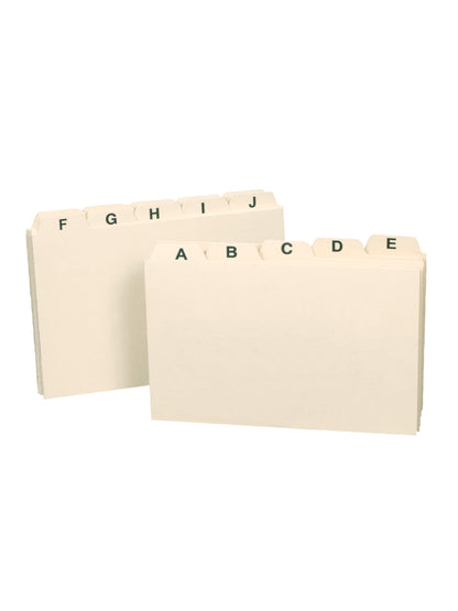 Card Guides, Alphabetic Sets, 1/5 Cut Tab, Manila Color, 3" X 5" Size, Set of 1, 086486550765