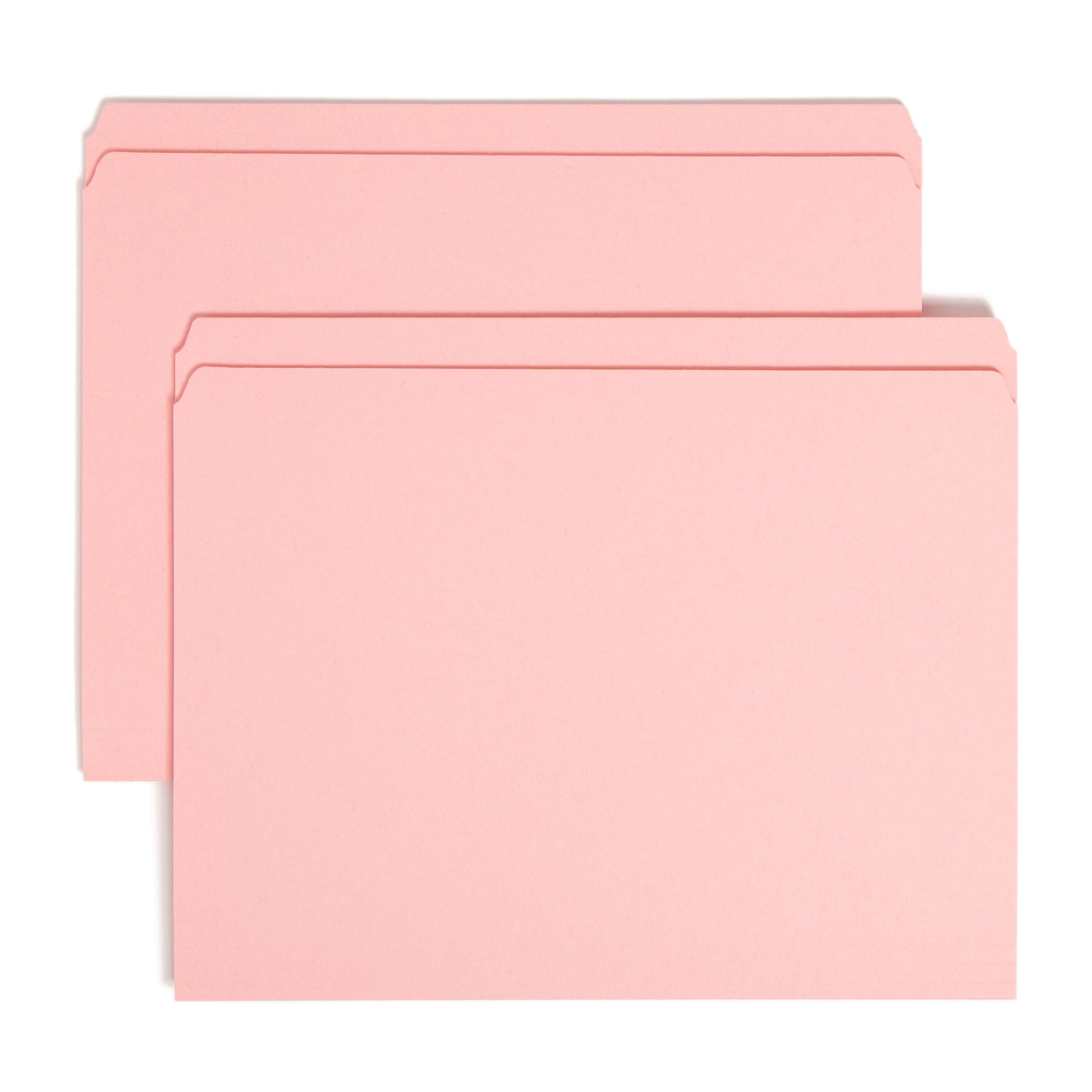 Reinforced Tab File Folders, Straight-Cut Tab, Pink Color, Letter Size, Set of 100, 086486126106