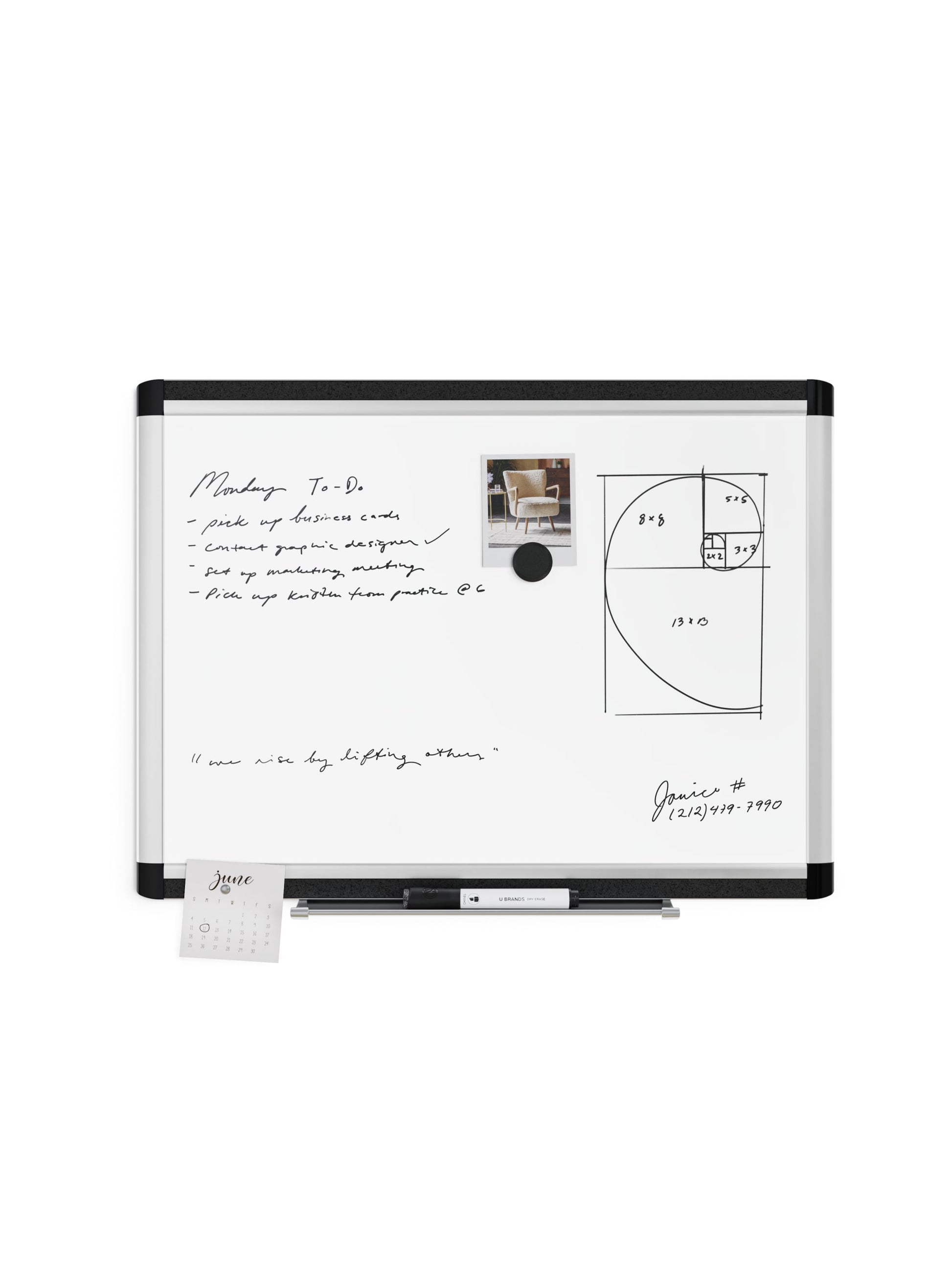 Aluminum PinIt Frame Dry Erase Board, Pinit Frame, Silver, White, 23" x 17", 2' or Smaller, White, 23" X 17" Size, Set of 1, 817894028047