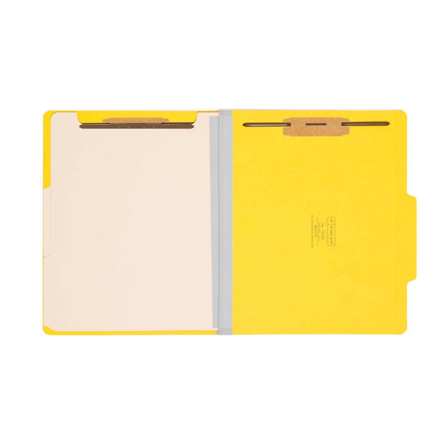 Classification File Folders, 2 Dividers, 2 inch Expansion, Yellow Color, Letter Size, Set of 10, 30086486140042