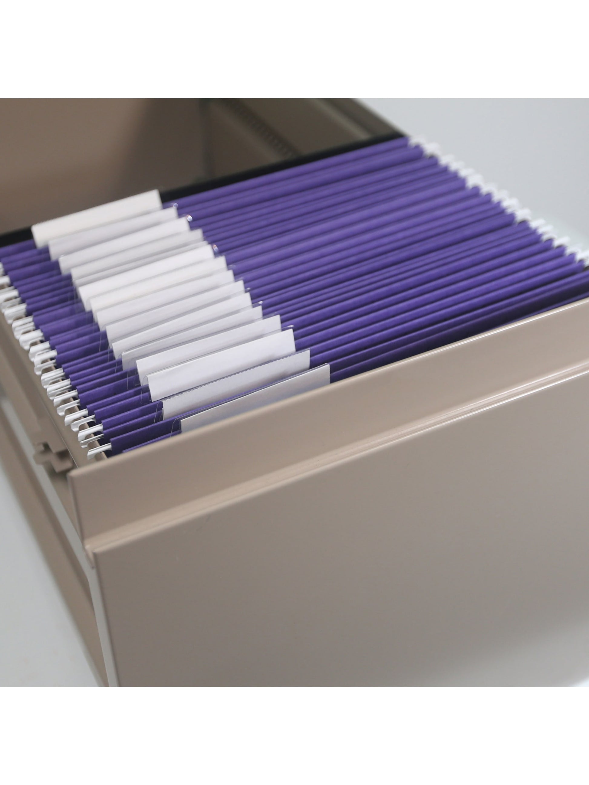 Standard Hanging File Folders with 1/3-Cut Tabs, Purple Color, Letter Size, Set of 25, 086486640237