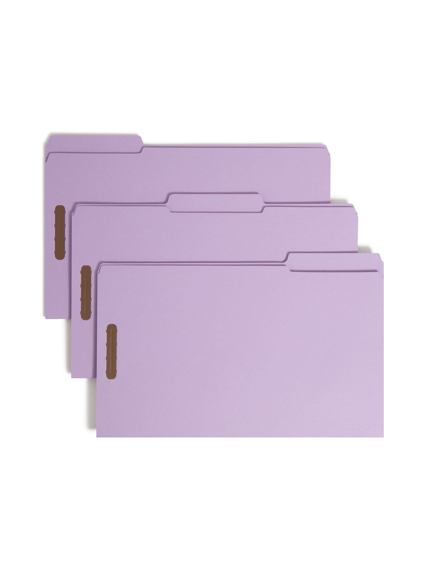 Reinforced Tab Fastener File Folders, 1/3-Cut Tab, 2 Fasteners, Lavender Color, Legal Size, Set of 50, 086486174404